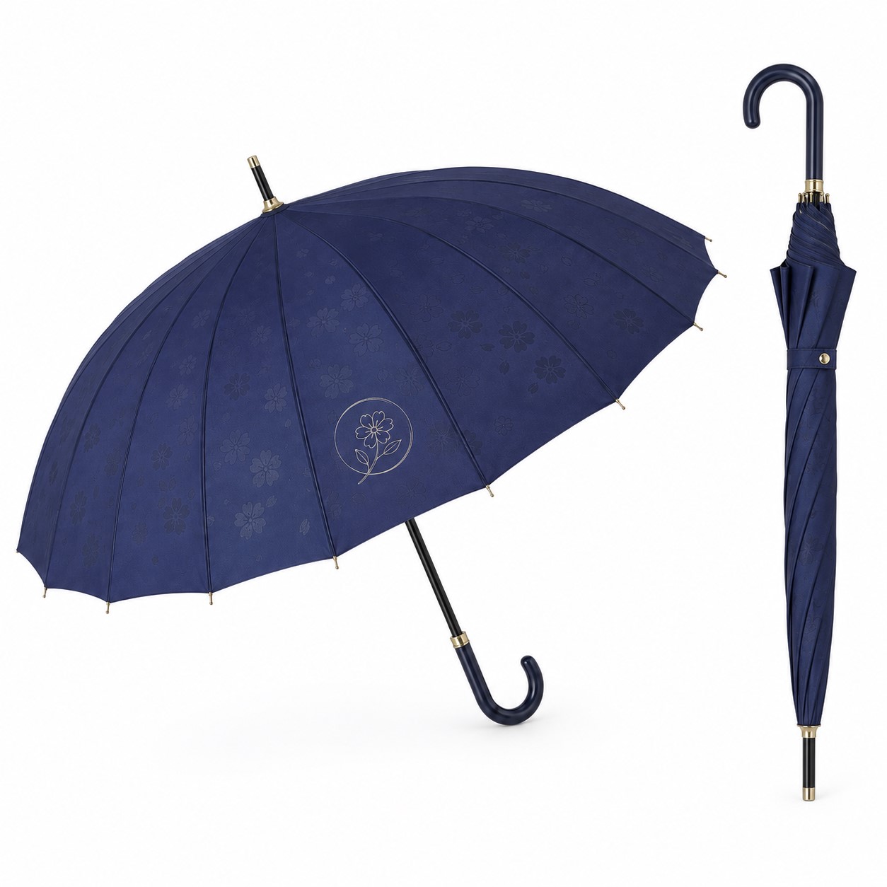 Large 24 Rib Water Activated Floral Umbrella