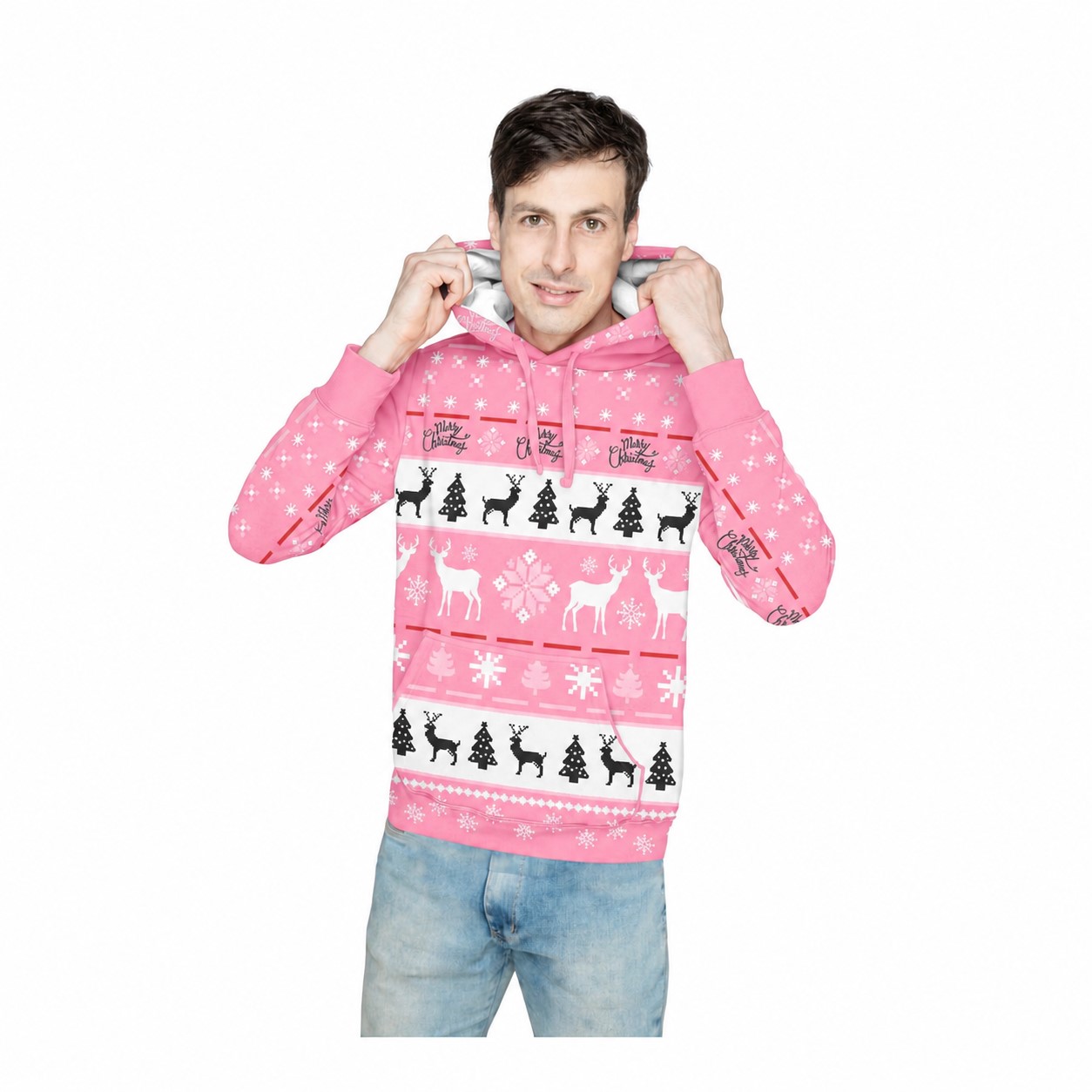 Polyester Hoodie With Kangaroo Pocket — Pink