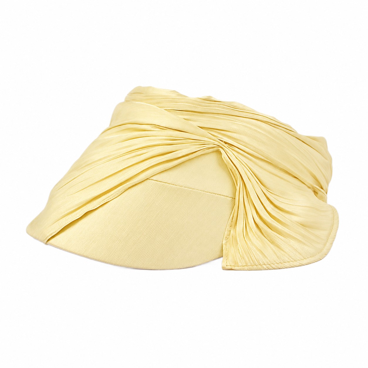 Pleated Polyester Shade Visor Hat — Cream Yellow