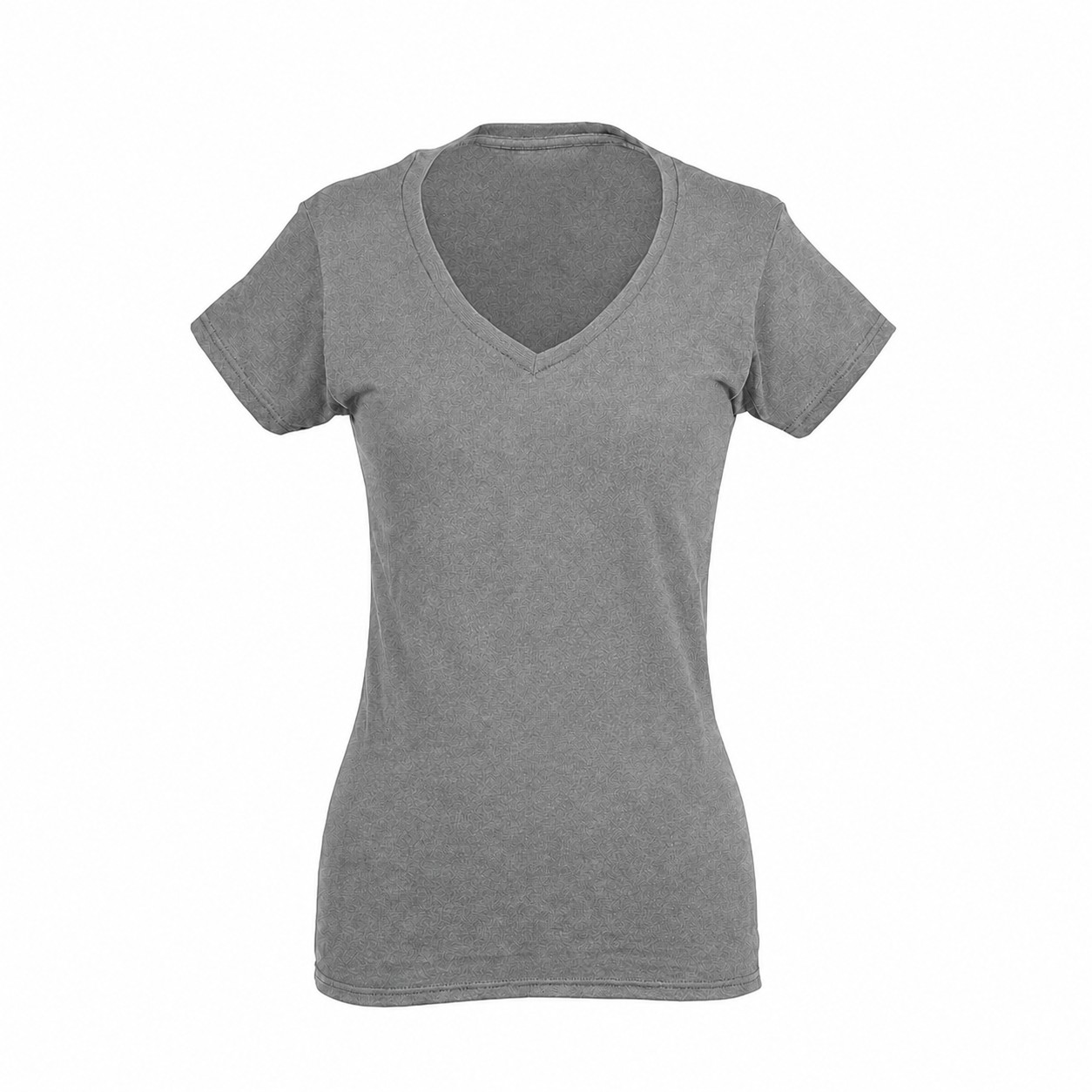 Ladies Soft Ringspun V Neck Tee — Gray