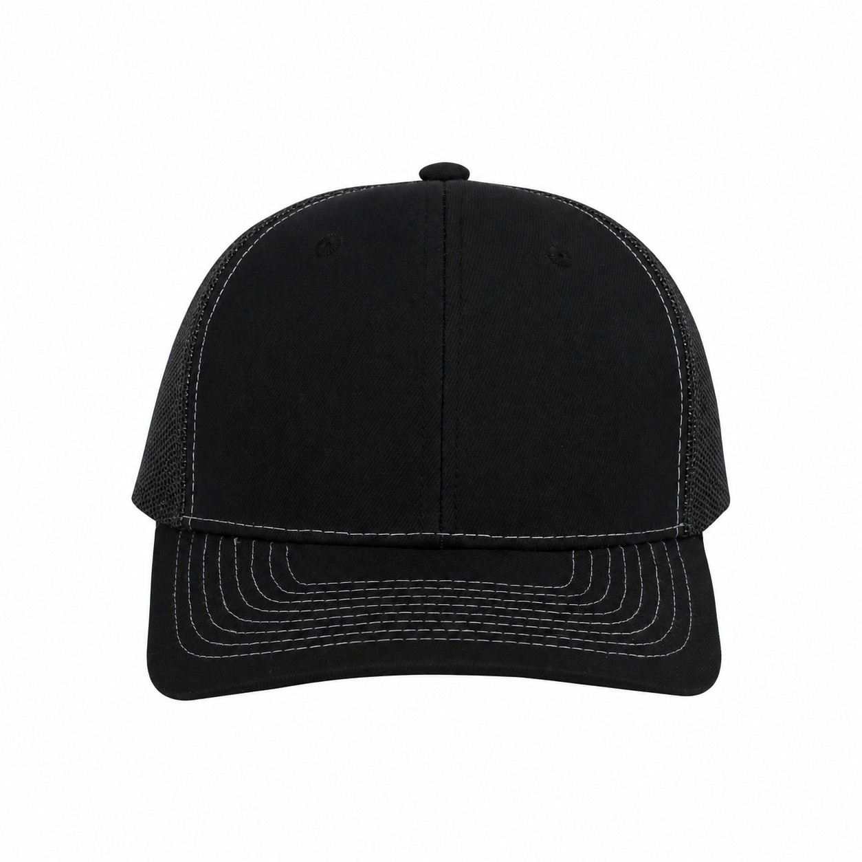 Cotton Adjustable Snapback Cap — Black