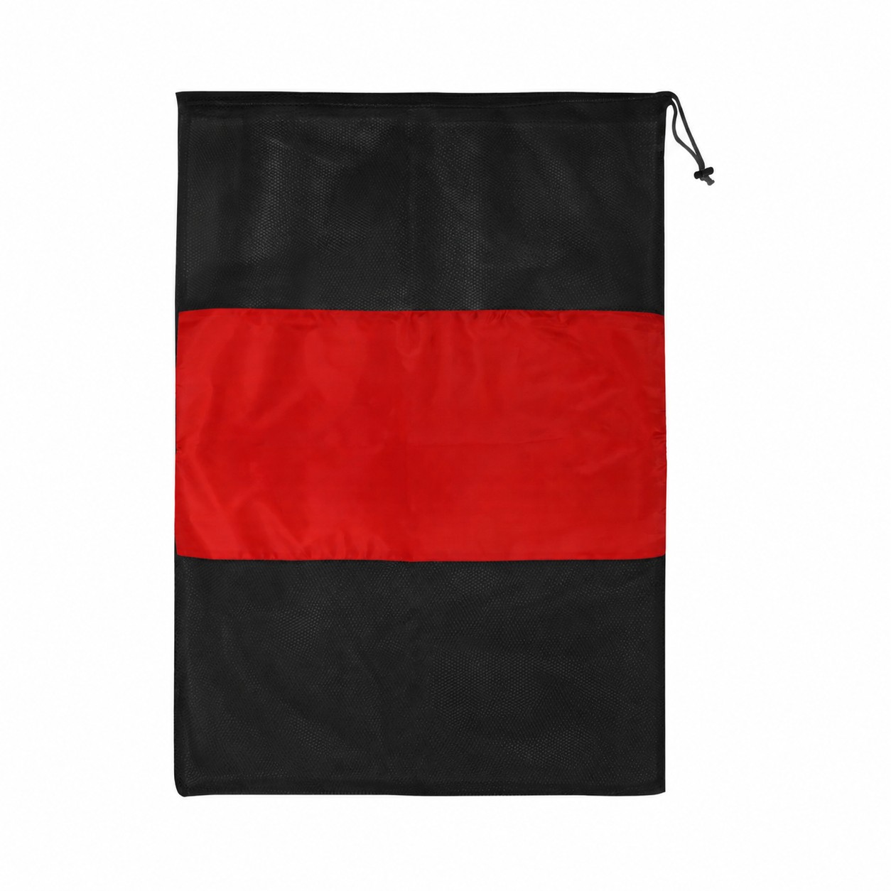 Nylon Mesh Drawstring Laundry Bag — Red/Black