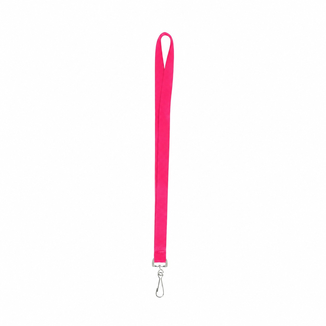 Textured Polyester Badge Lanyard — Hot Pink