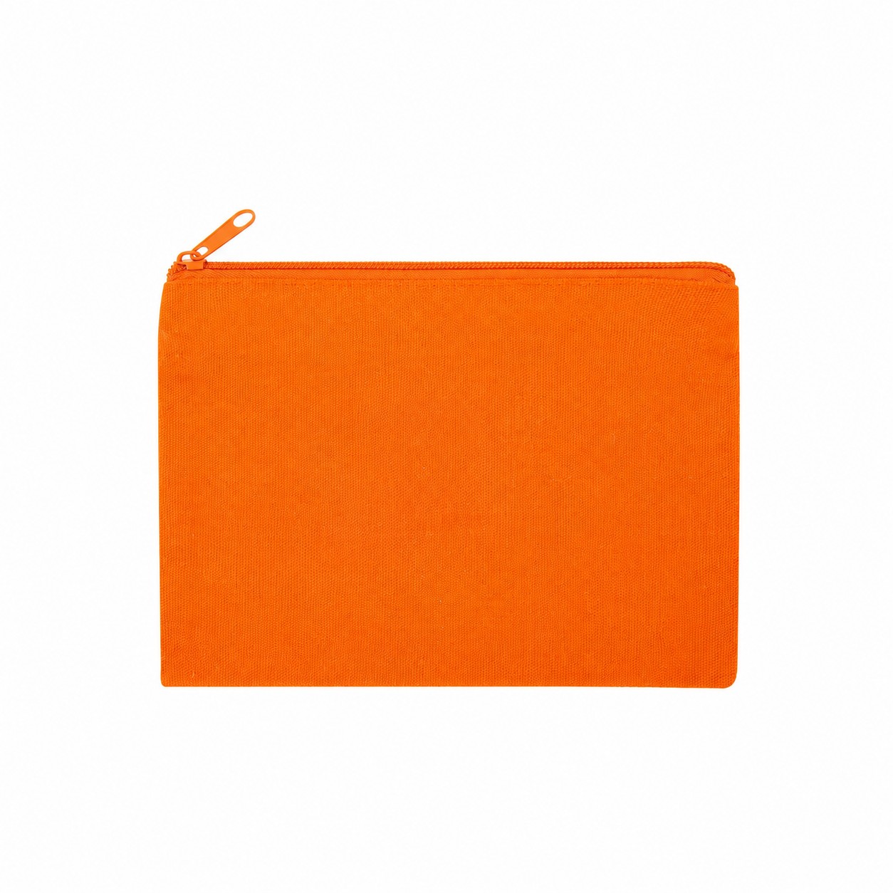 Cotton Solid Travel Pouch — Orange