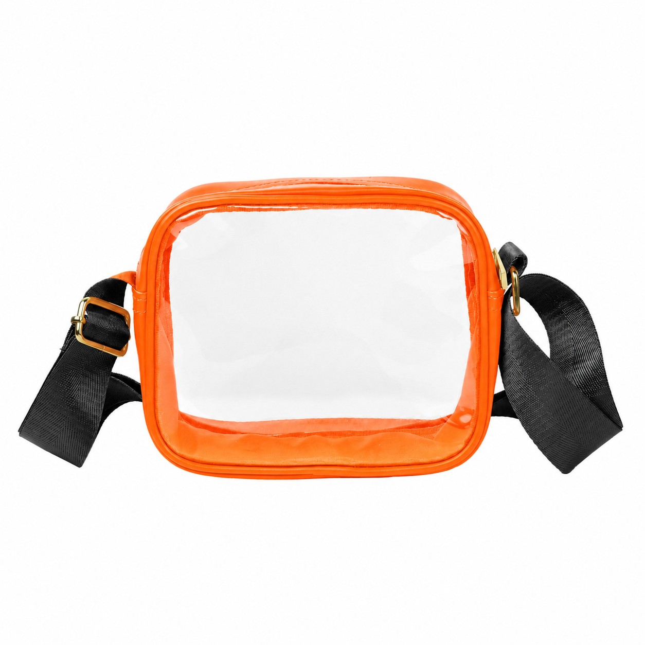 PVC Zippered Storage Crossbody Sling Bag — Orange