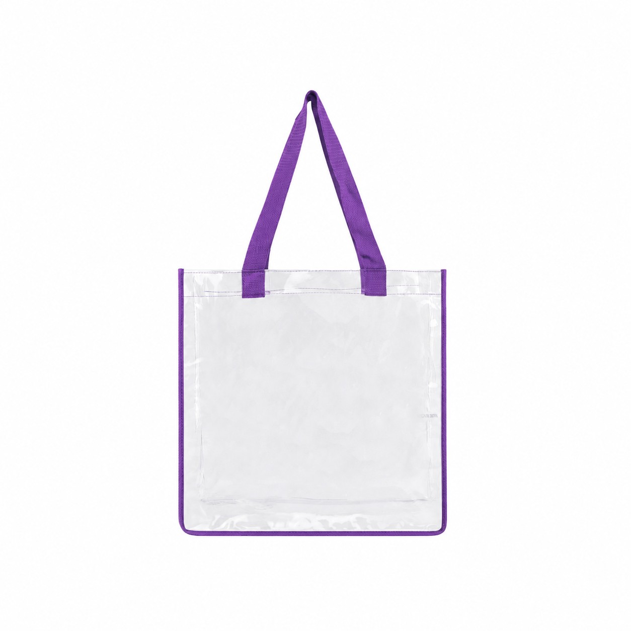 Clear PVC Tote Bag with 80GSM Non-Woven Trim — Purple