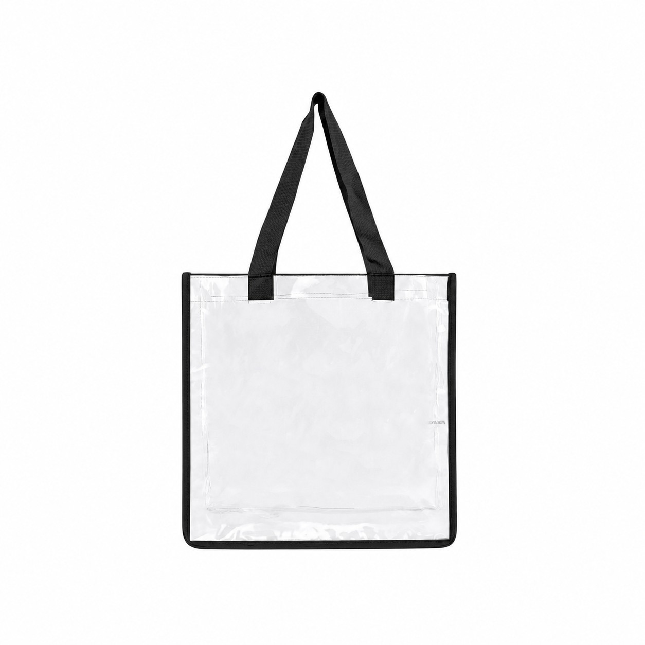 Clear PVC Tote Bag with 80GSM Non-Woven Trim — Black