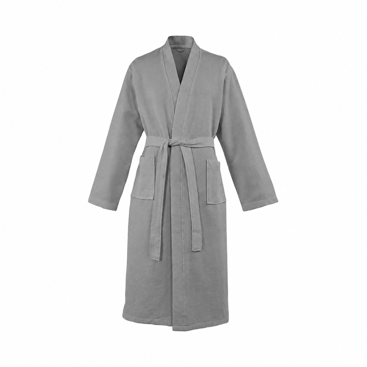 Cotton Waffle Robe — Gray