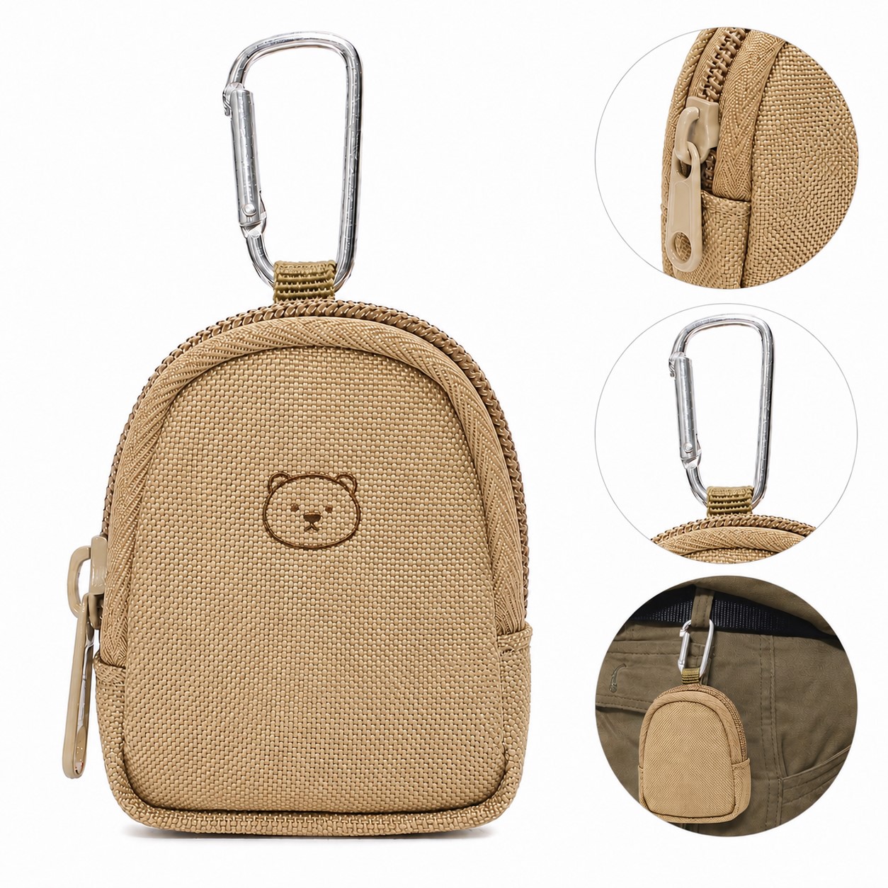 Clip On Polyester Utility Keychain Pouch — view 1