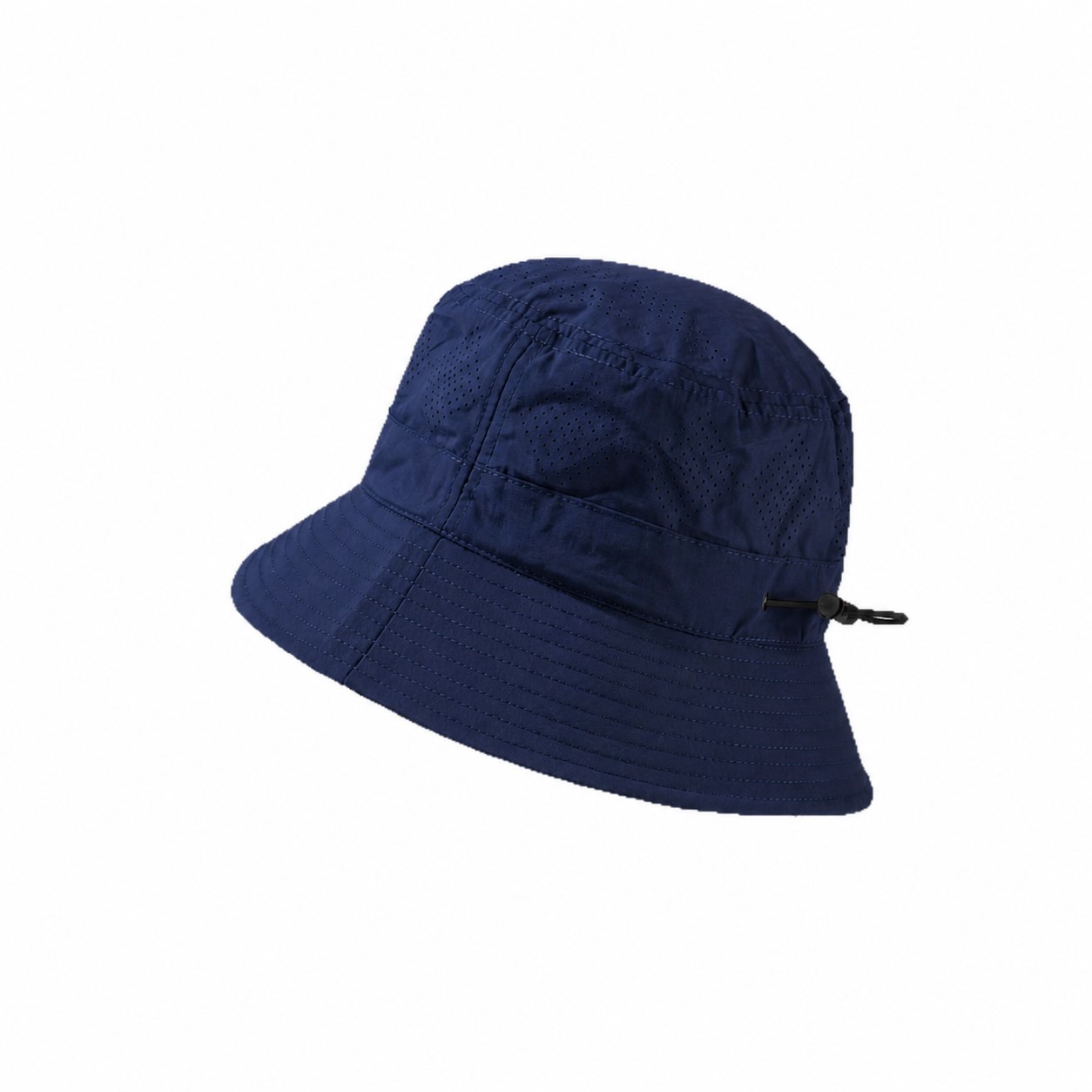 Perforated Polyester Outdoor Bucket Hat — Navy Blue
