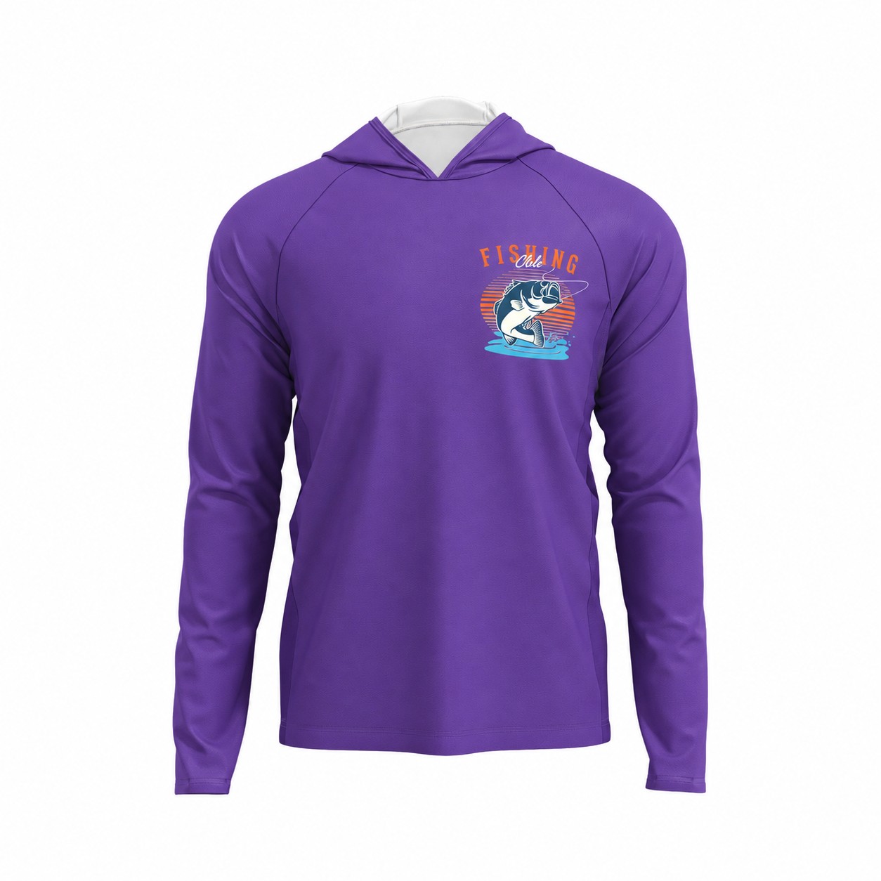 Polyester Mesh Fabric Hoodie — Purple