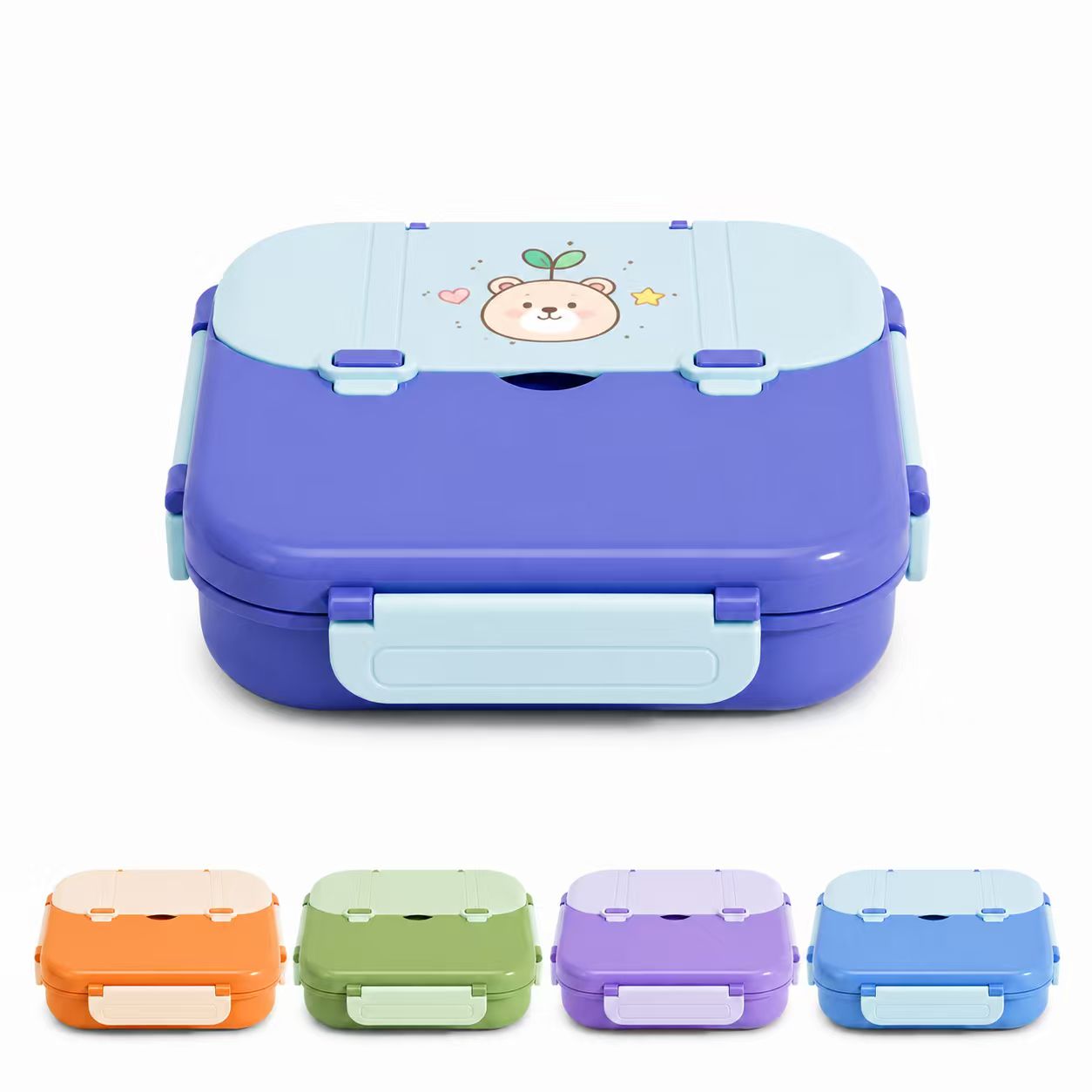 Compact Polypropylene Divided Lunch Box With Silicone Gaskets