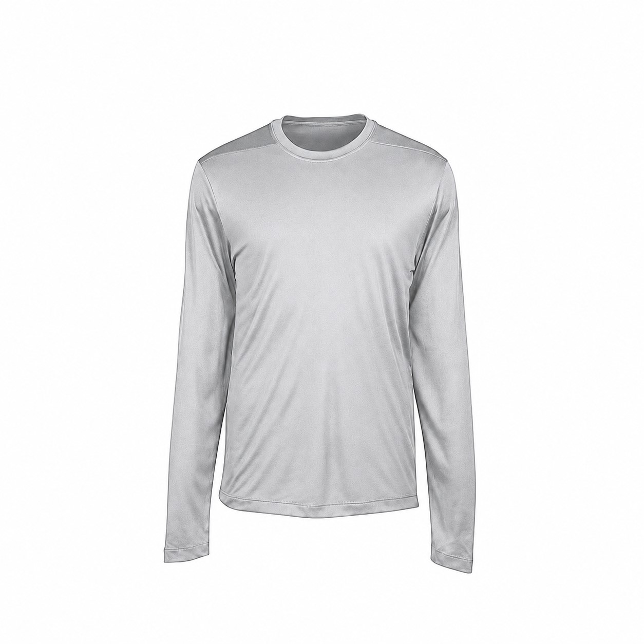 Men's Four-Ounce Polyester Long Sleeve Performance Tee — Silver