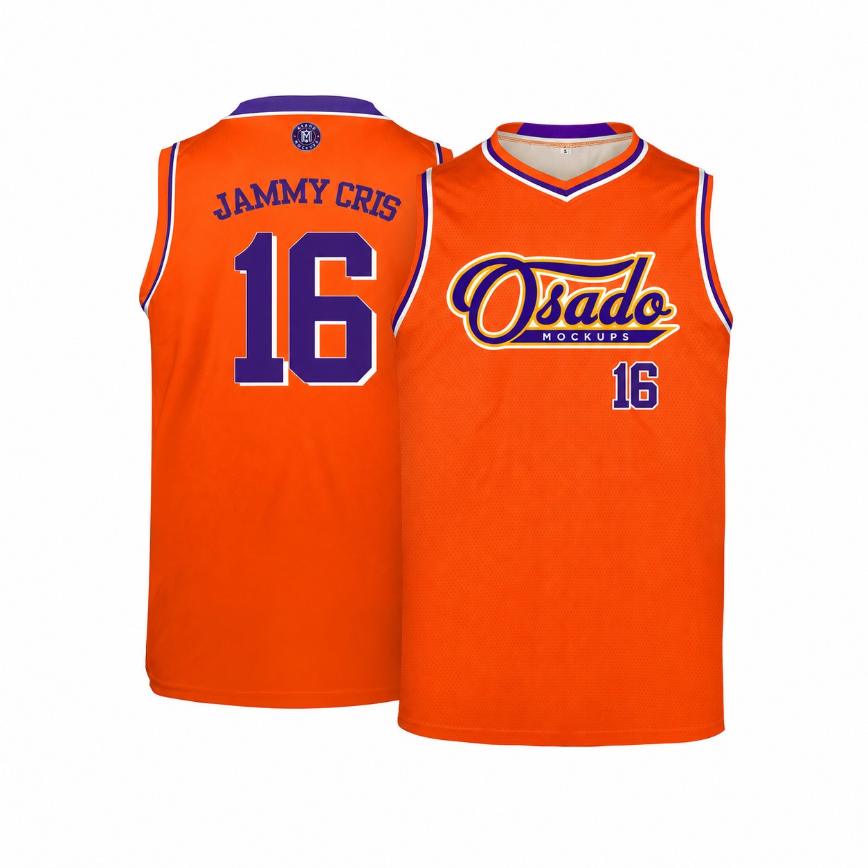 Polyester Basketball Team Jersey — Orange