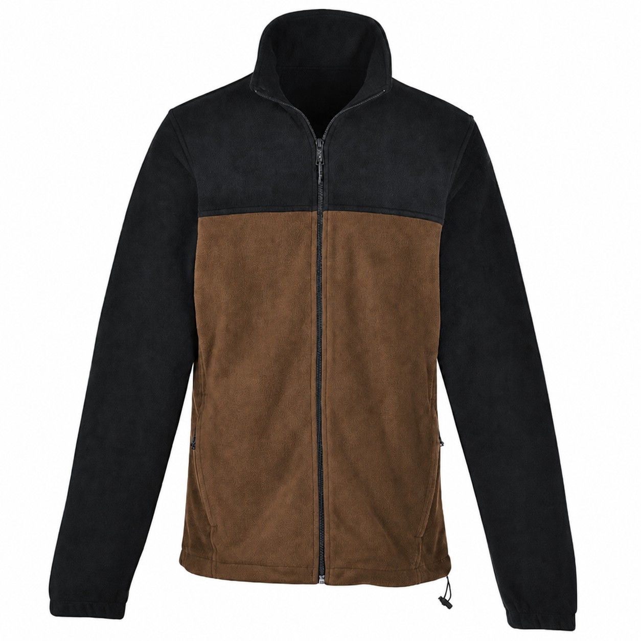 Polyester Full Zip Fleece Jacket — Brown