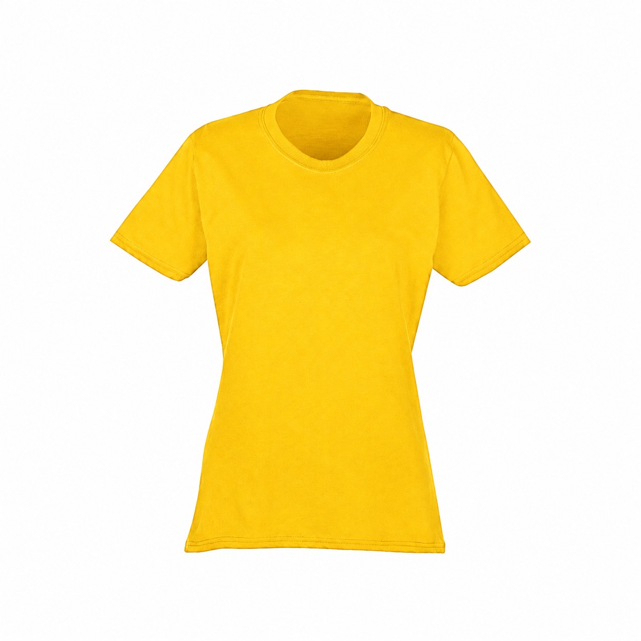 Ladies Cotton-Polyester Blend T-Shirt — Yellow