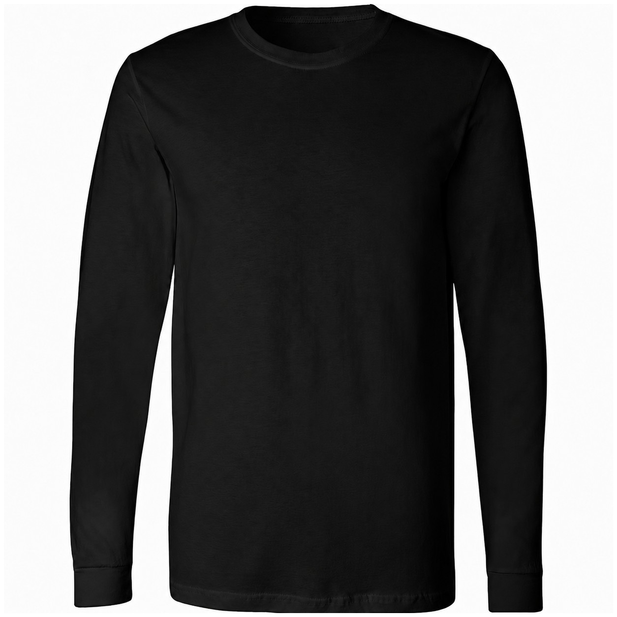 Men's Combed Cotton Long Sleeve Shirt — Black