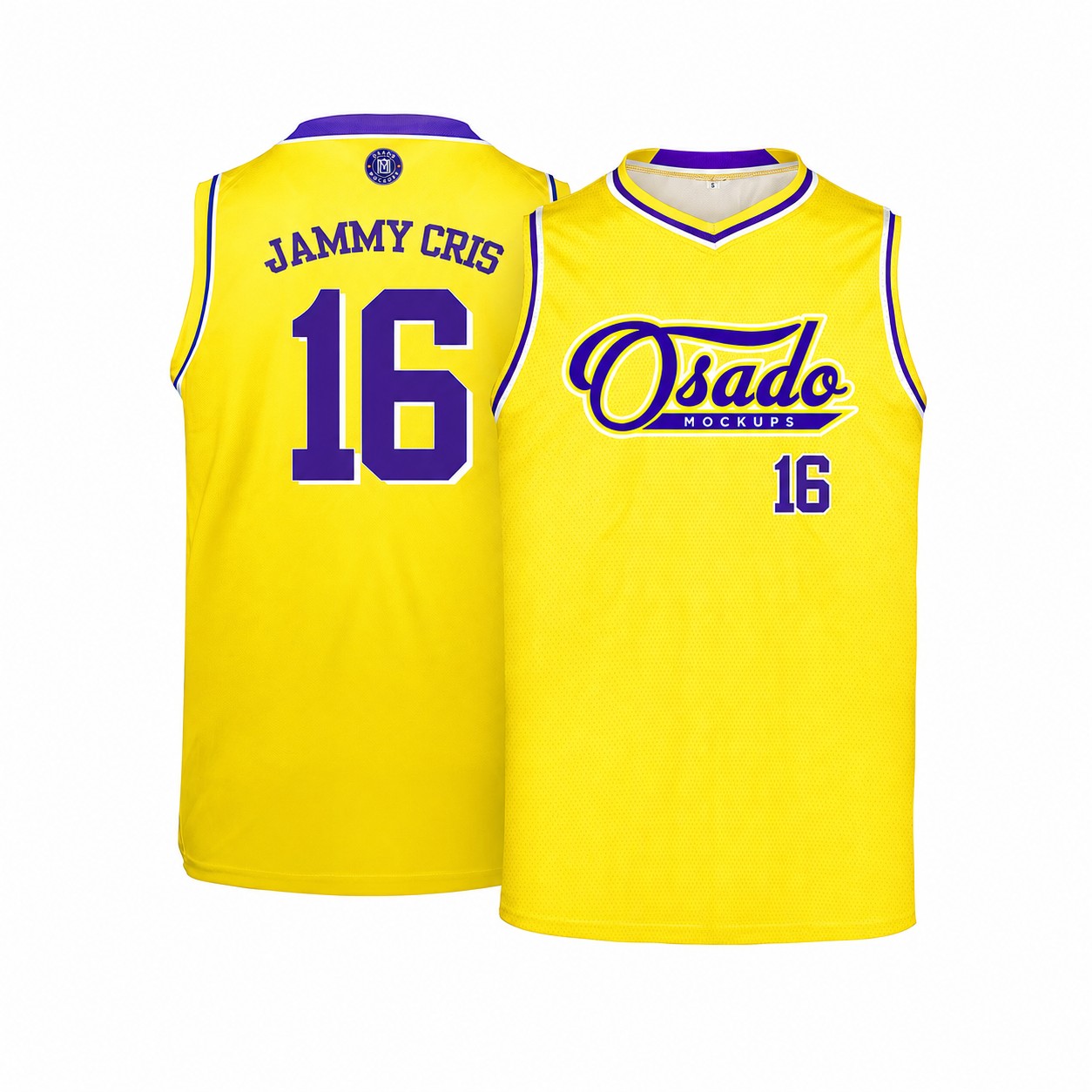 Polyester Basketball Team Jersey — Yellow