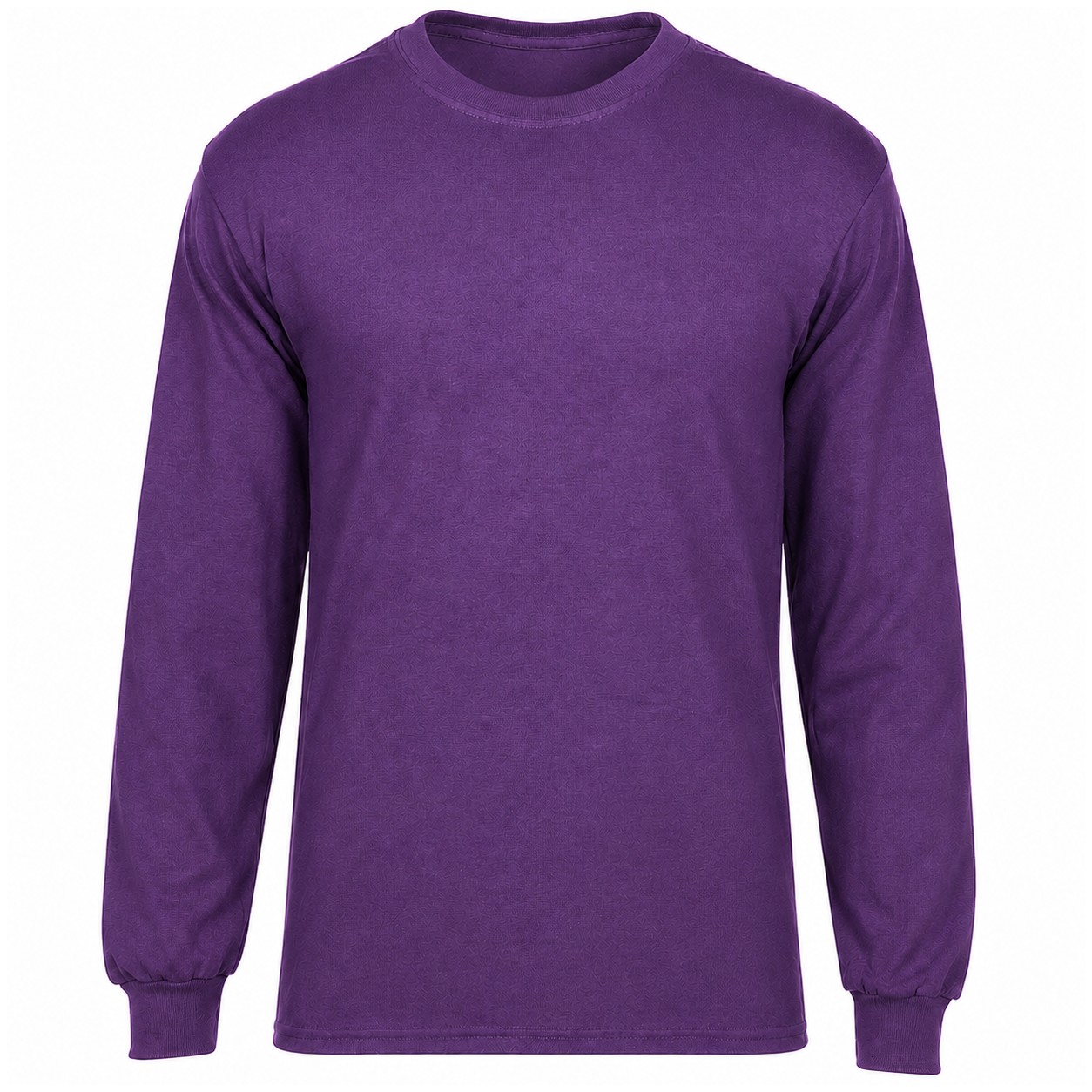 Long Sleeve Cotton Polyester Crew Shirt — Purple