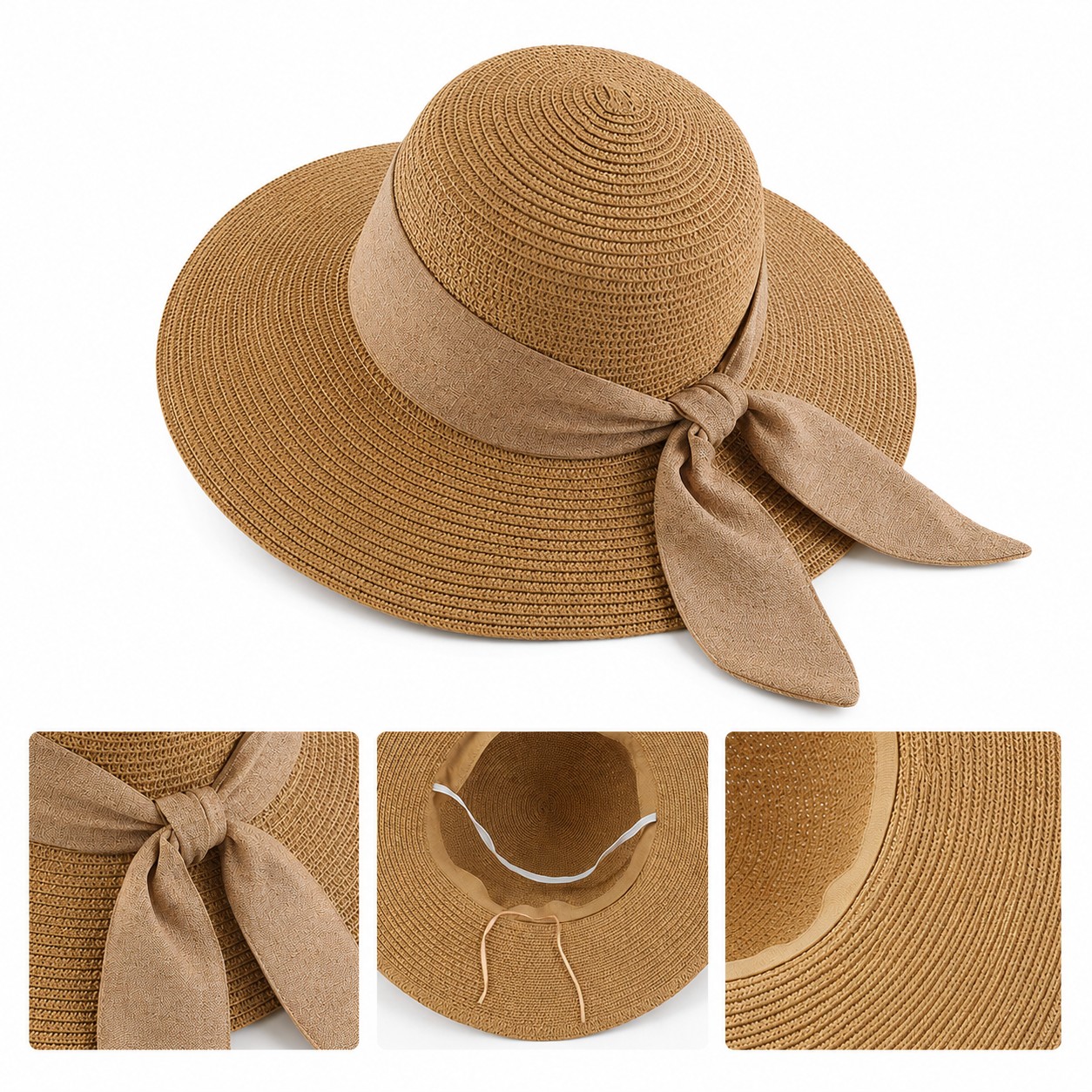 Straw Tie Band Sun Hat