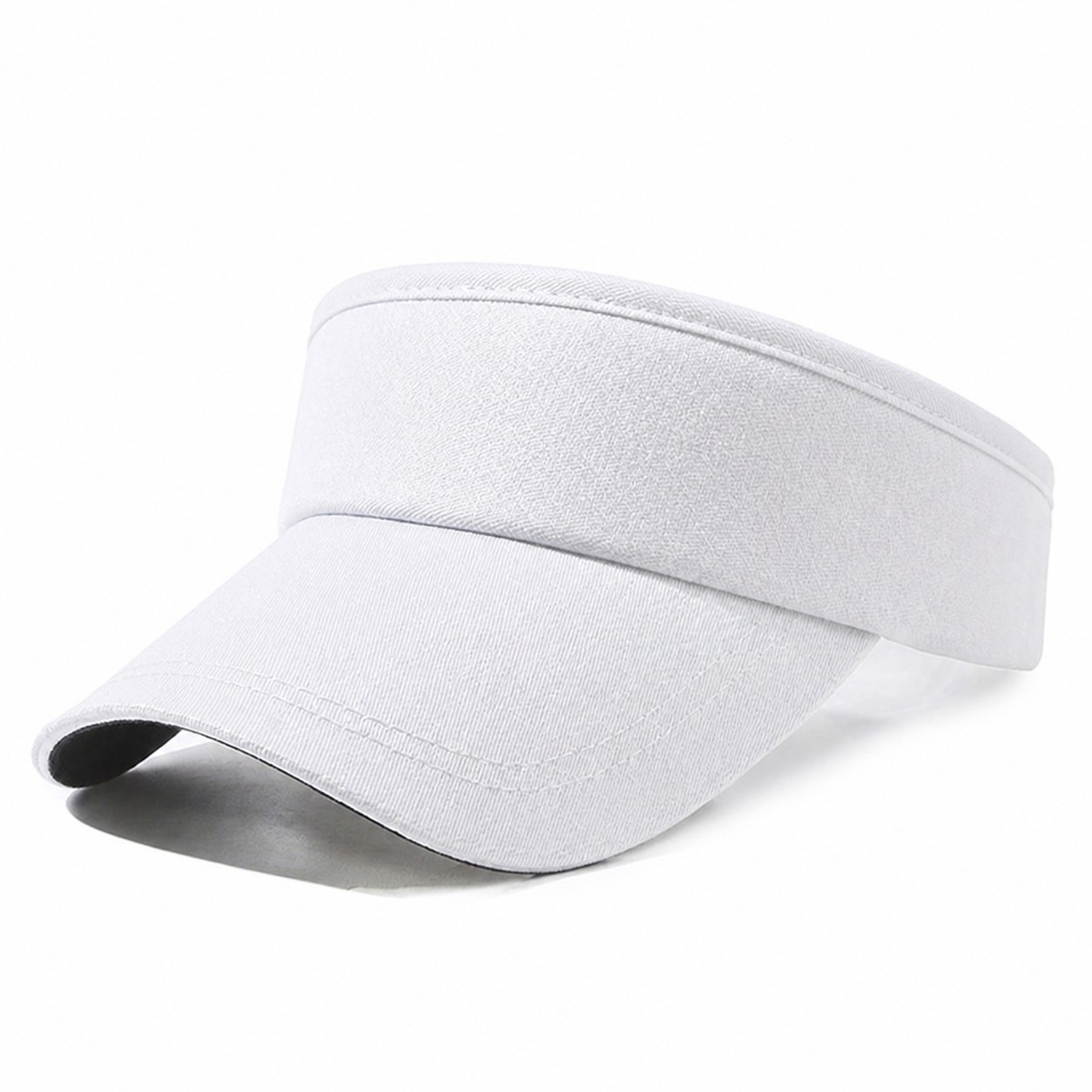 Open Crown Sports Visor Hat — White