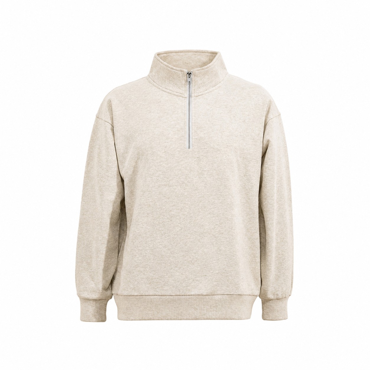 Smooth Surface Sweatshirt — Oatmeal Heather Beige