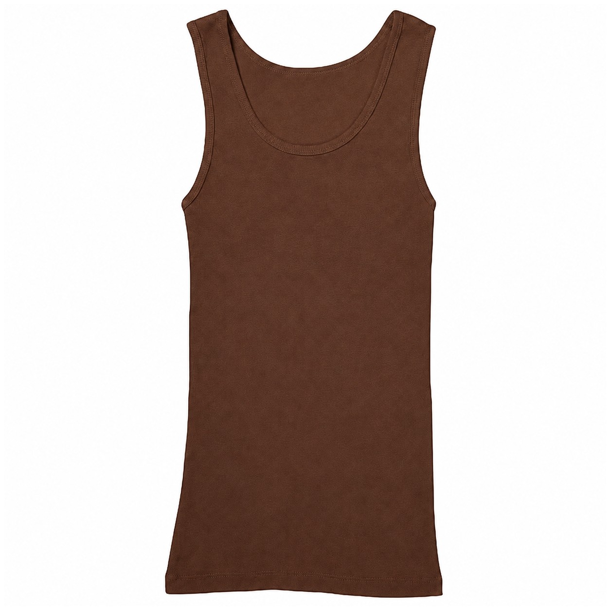 Ladies Baby Rib Sleeveless Cotton Tank — Brown