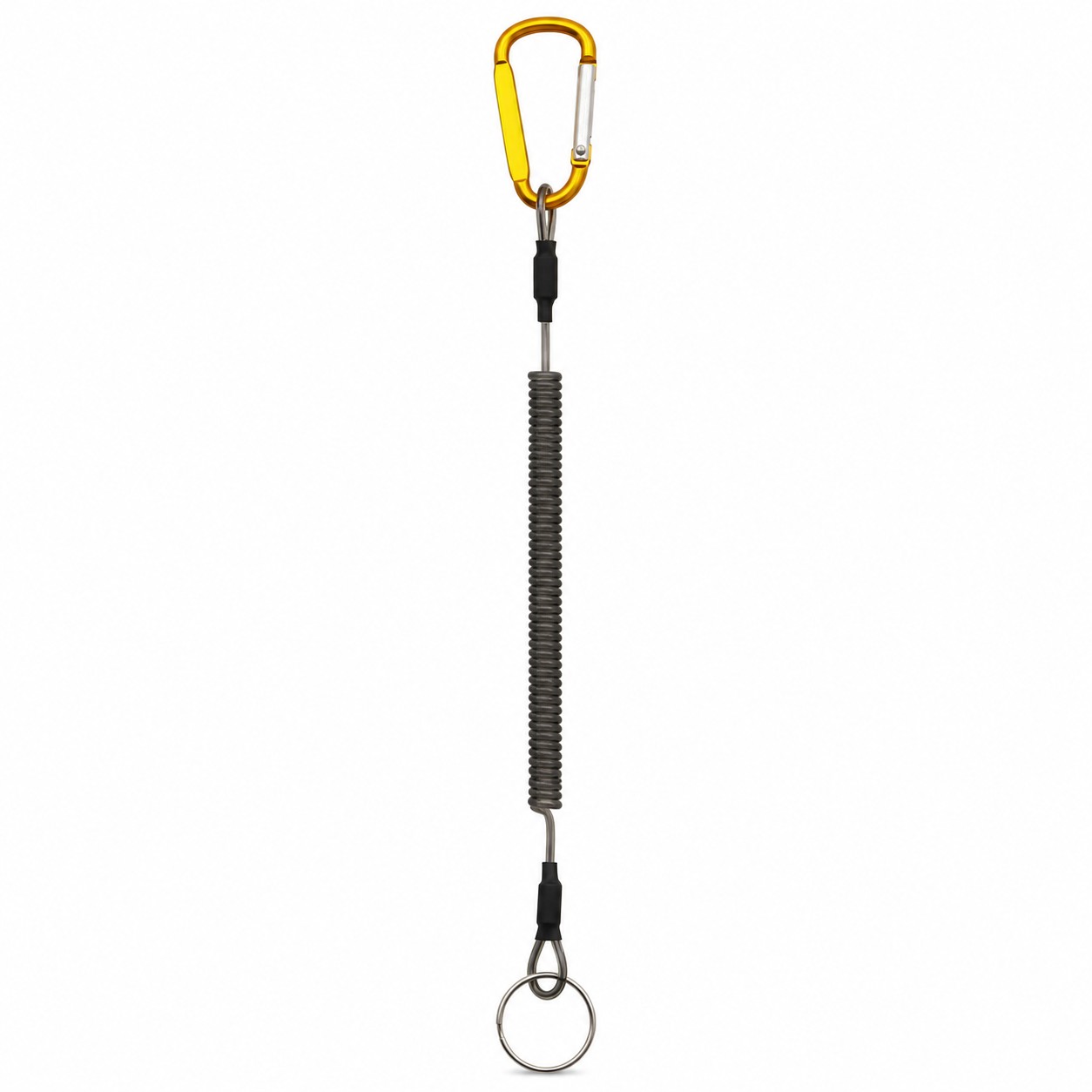 Metal Coil Keychain With Carabiner Clip — view 2