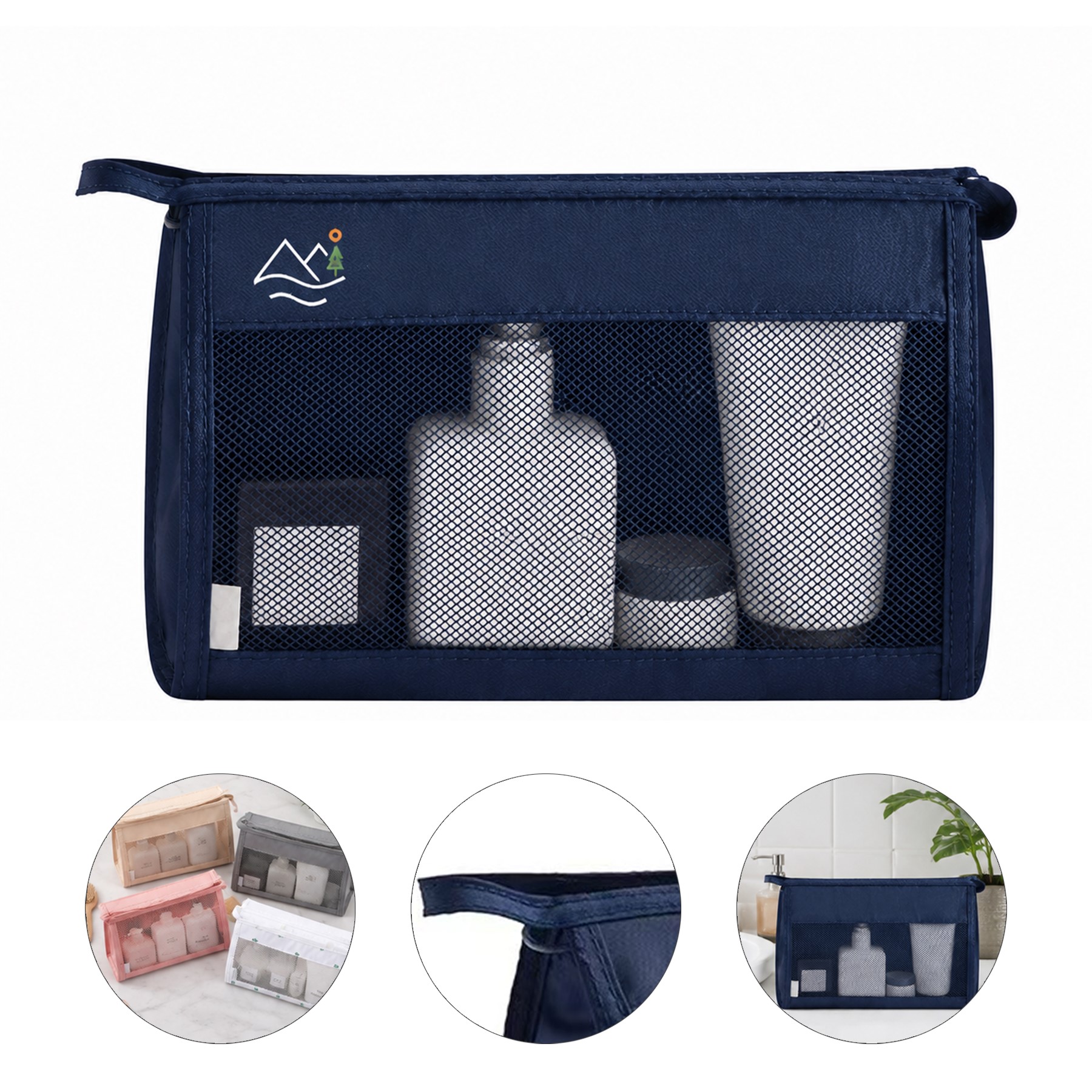 Wide Mesh Zippered Organizer Pouch — view 1