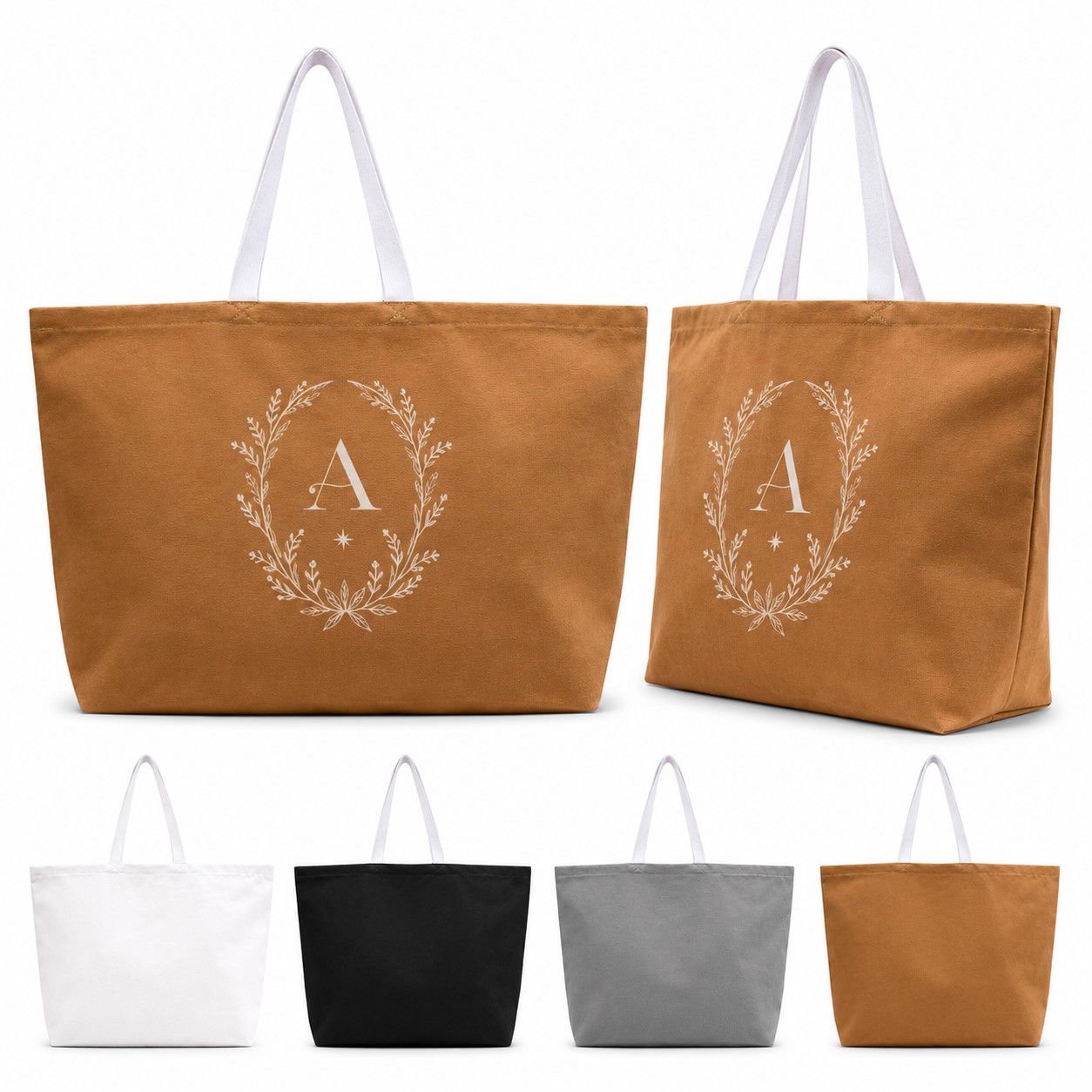 Oversized Reinforced Canvas Shopping Tote