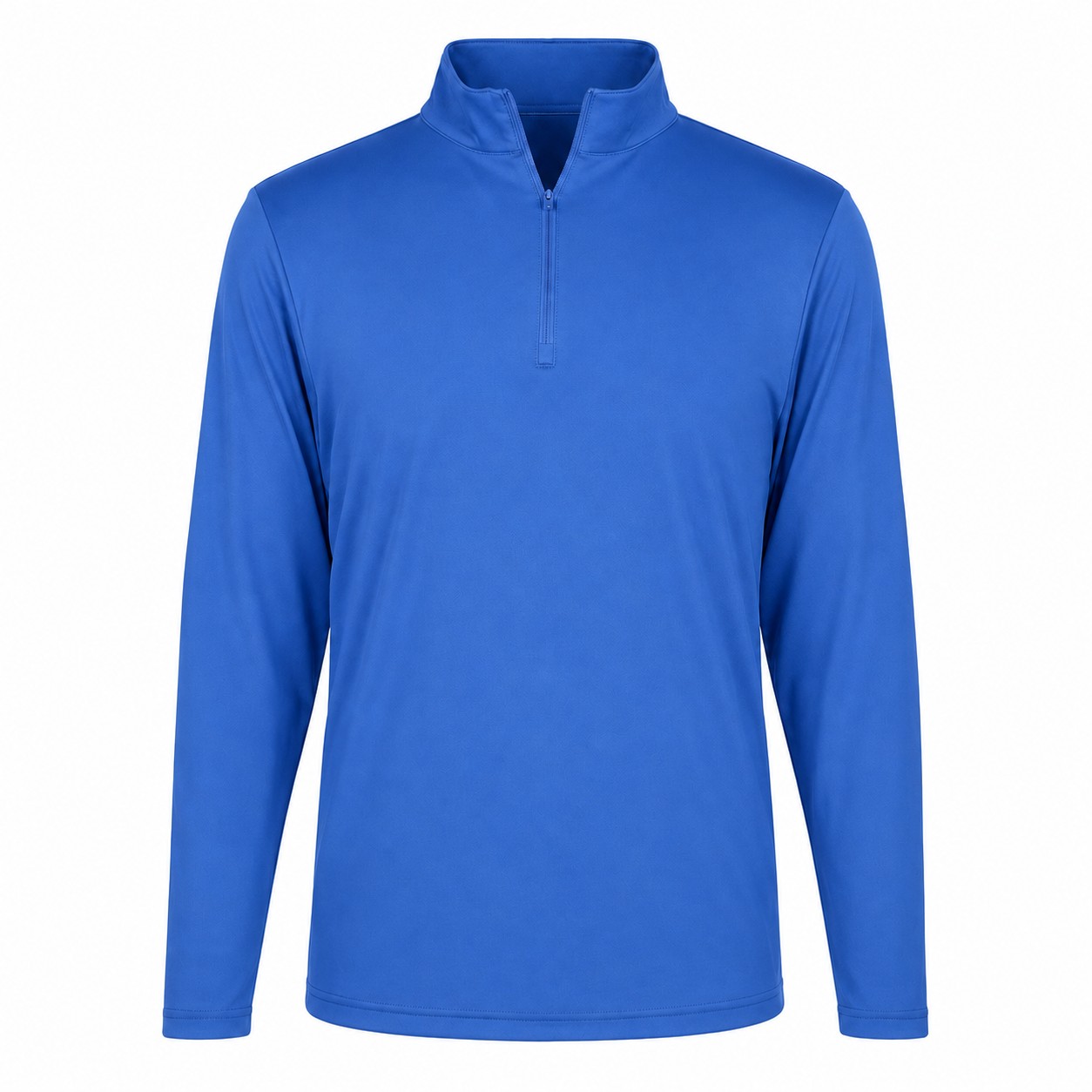 Polyester Jersey Quarter Zip Pullover — Blue