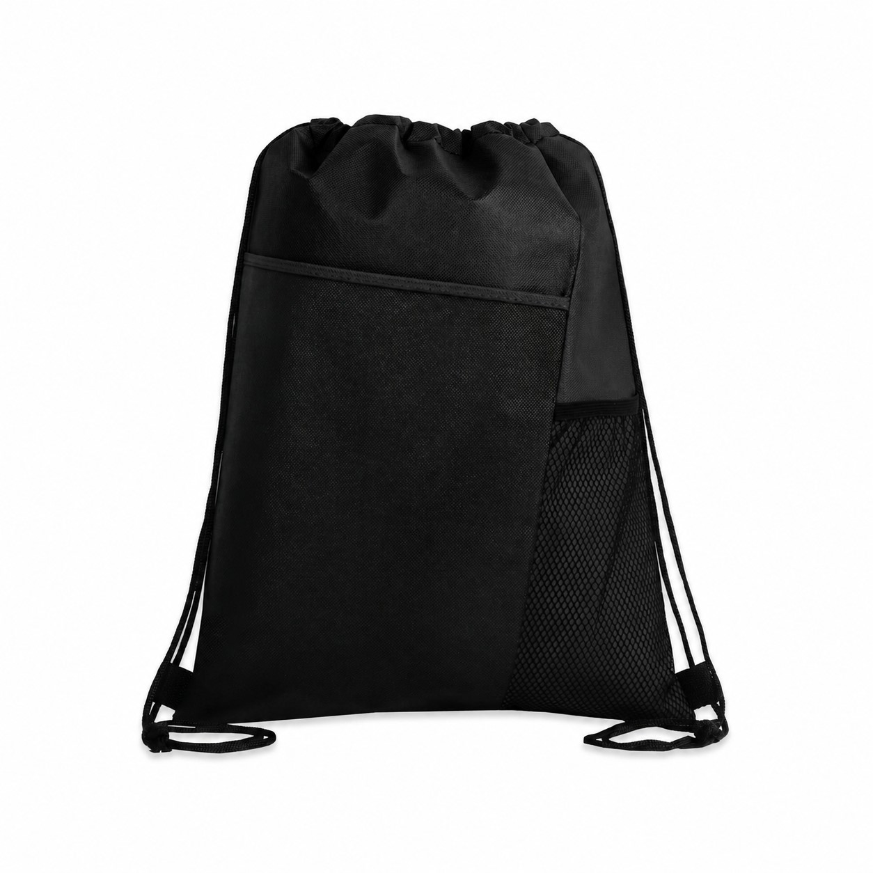 80GSM Non-Woven Drawstring Bag — Black