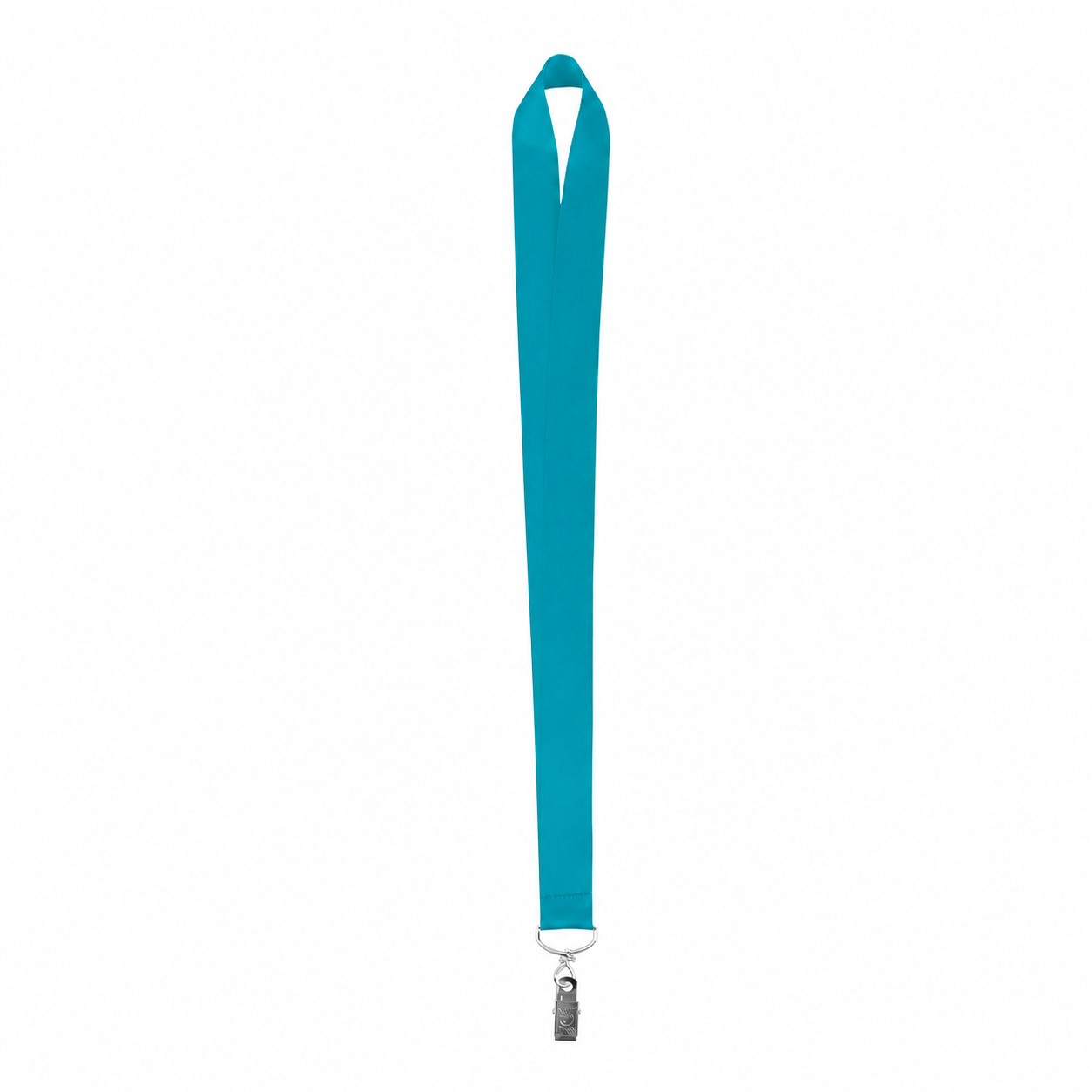 Wide Polyester Neck Lanyard — Teal Blue