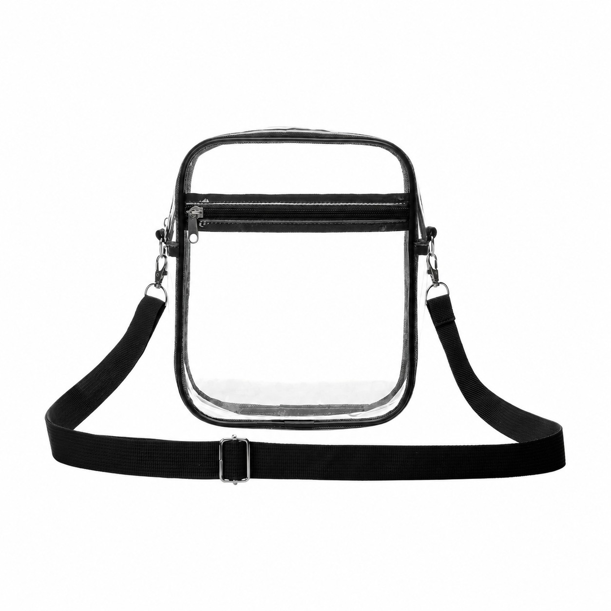 PVC Crossbody Sling Bag — Clear White/Black
