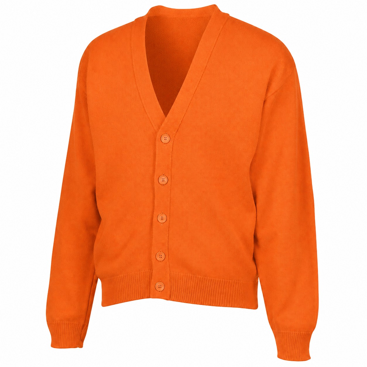 Men's Acrylic V Neck Cardigan — Orange