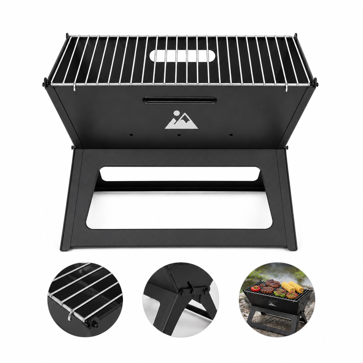 Foldable Steel Tabletop Charcoal Grill