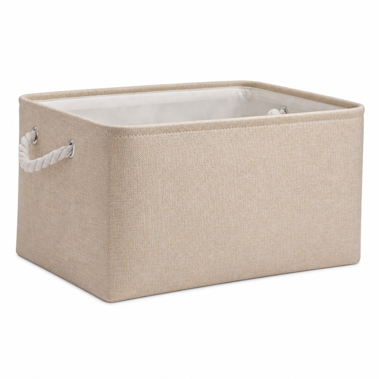 16.5-Inch Collapsible Fabric Basket With Rope Handles — view 2