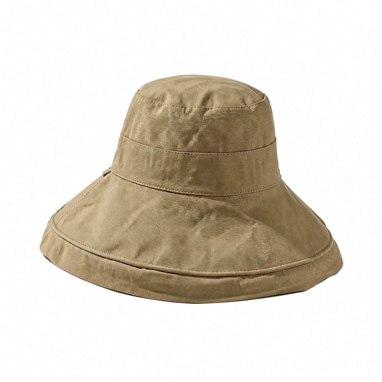Cotton Reversible Bucket Sun Hat — Khaki Beige