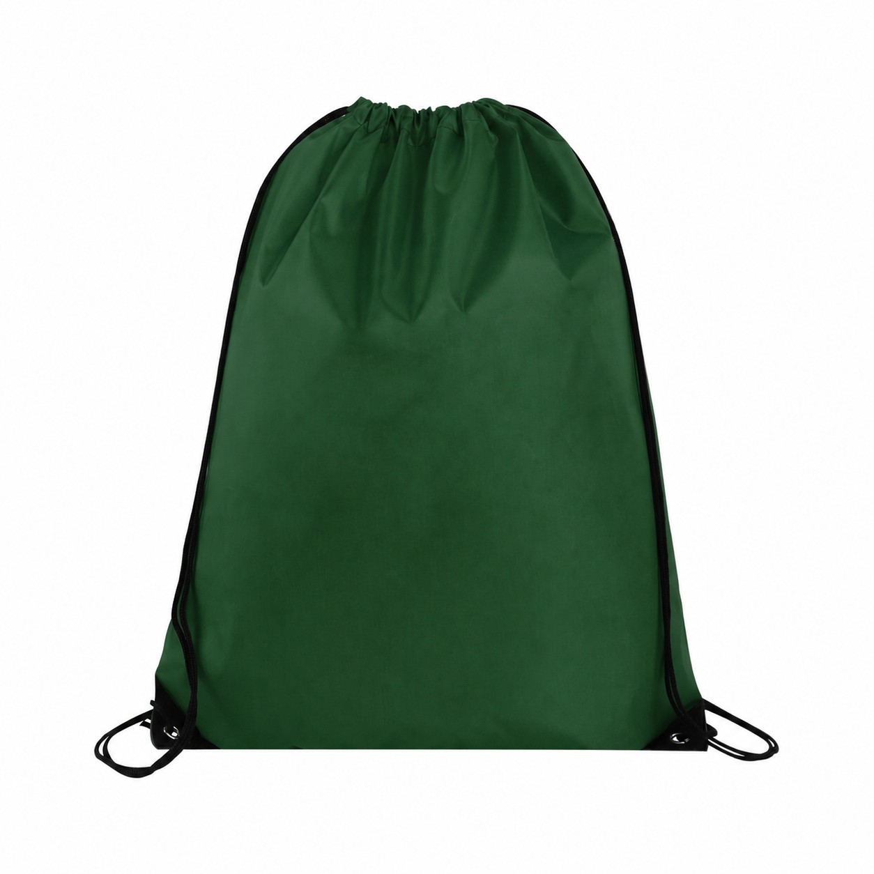 Polyester Drawcord Closure Drawstring Bag — Forest Green