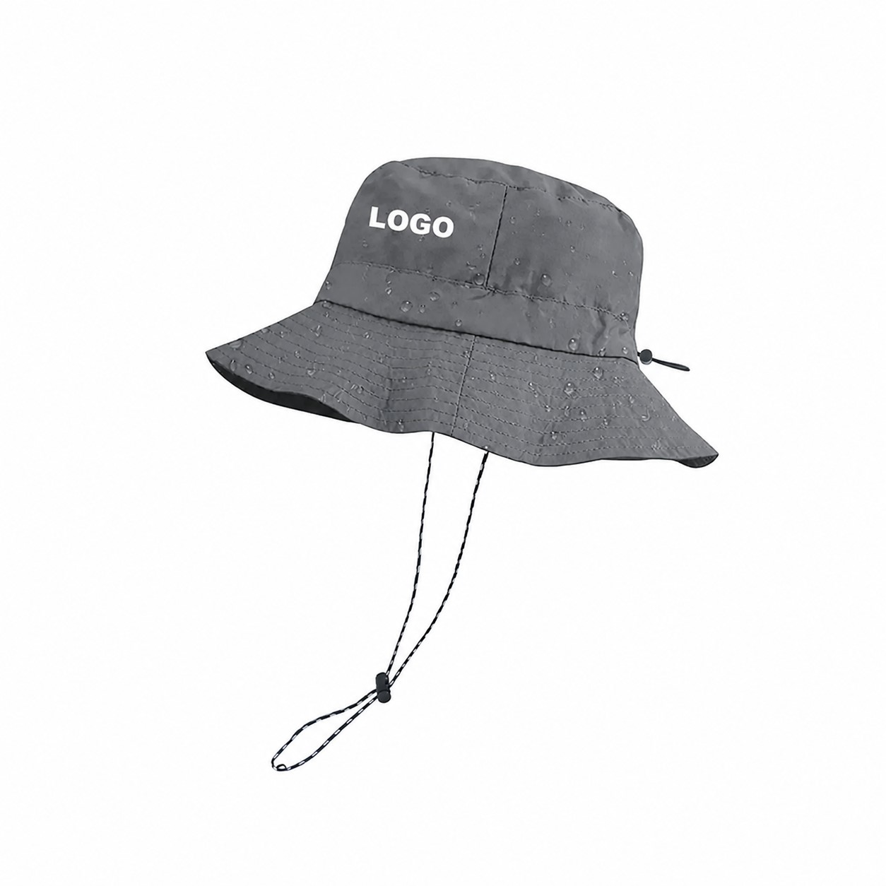 Side Toggle Polyester Bucket Hat — Gray