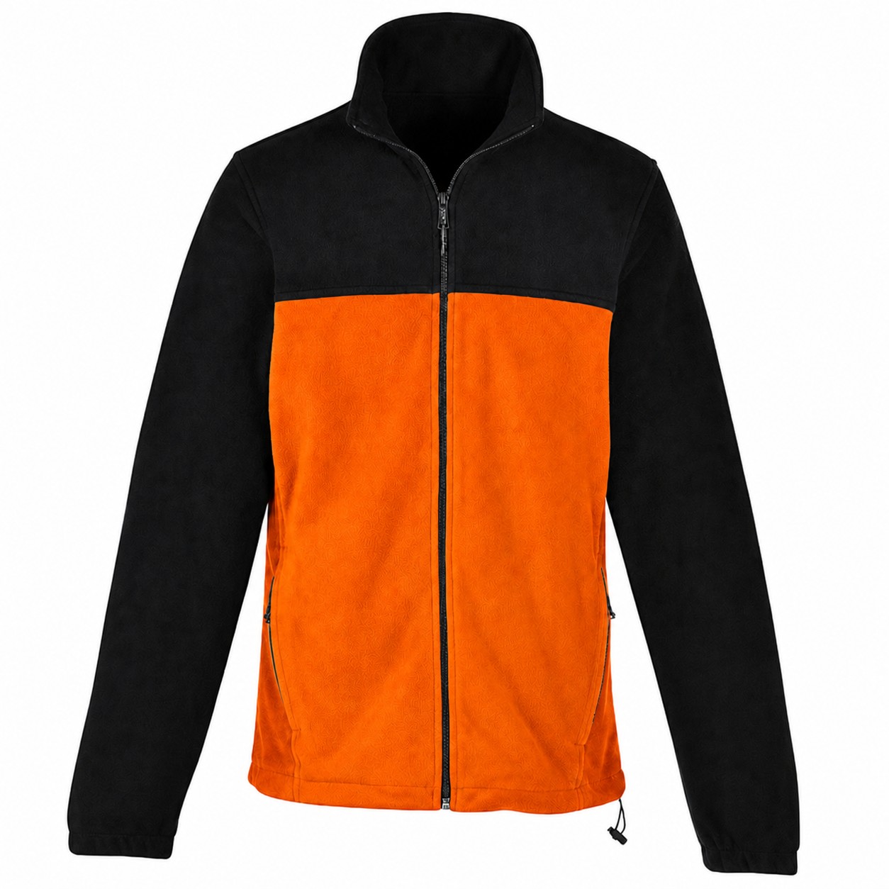 Polyester Full Zip Fleece Jacket — Orange