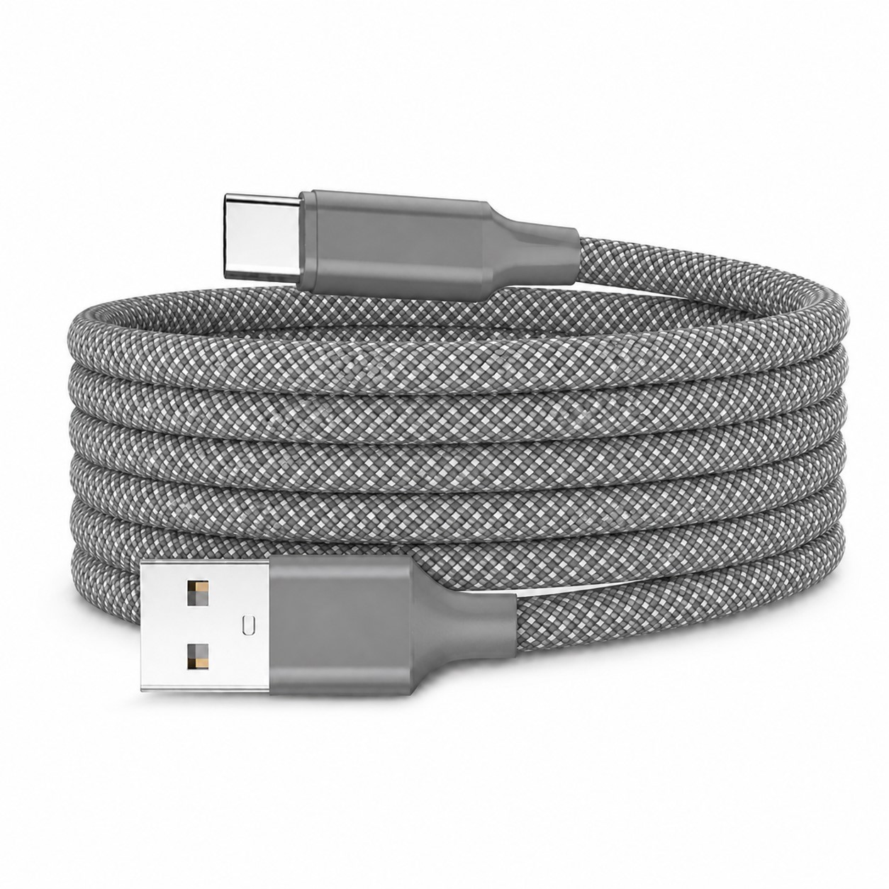 Self Winding Charging Cable — Pewter Gray