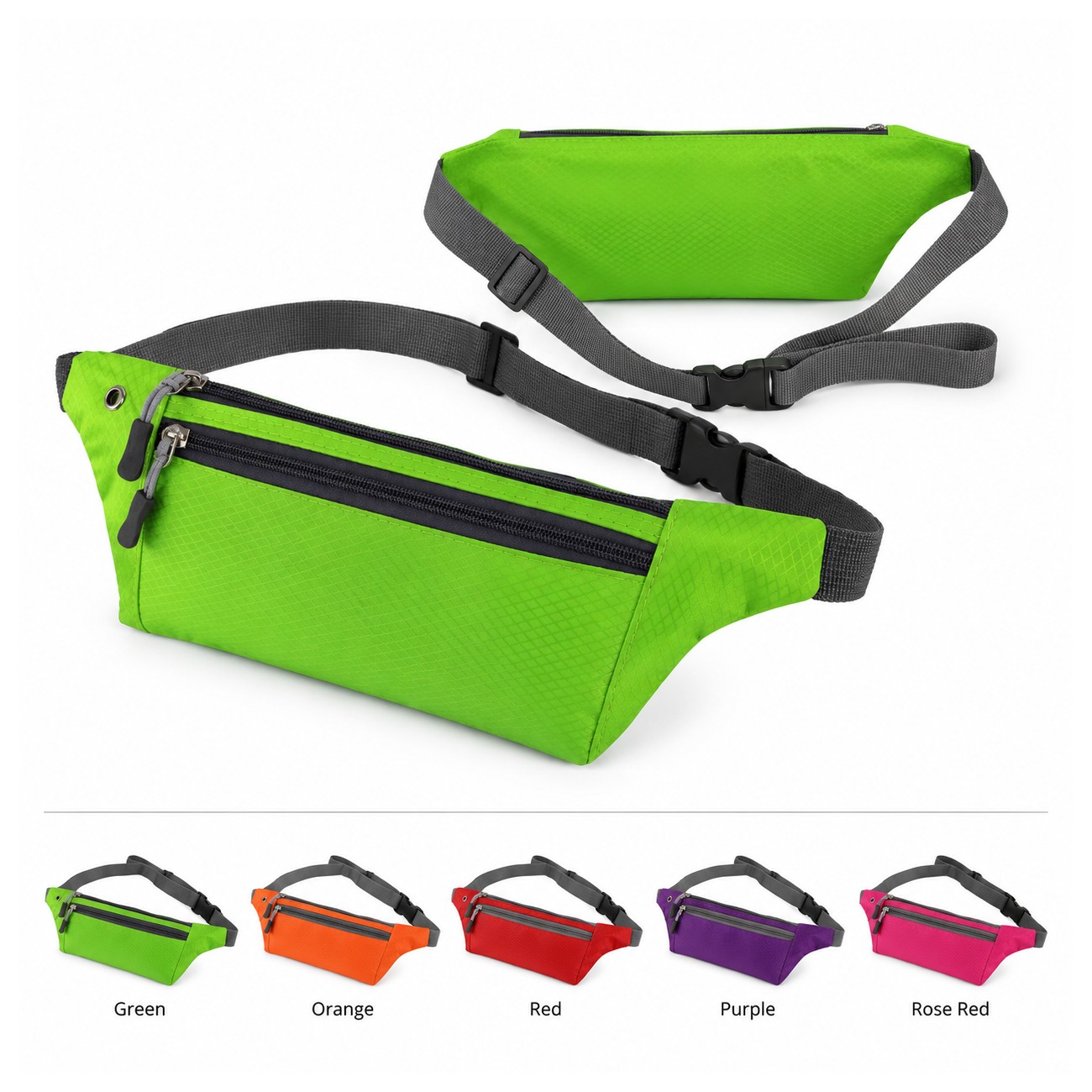 420D Polyester Zippered Fanny Pack