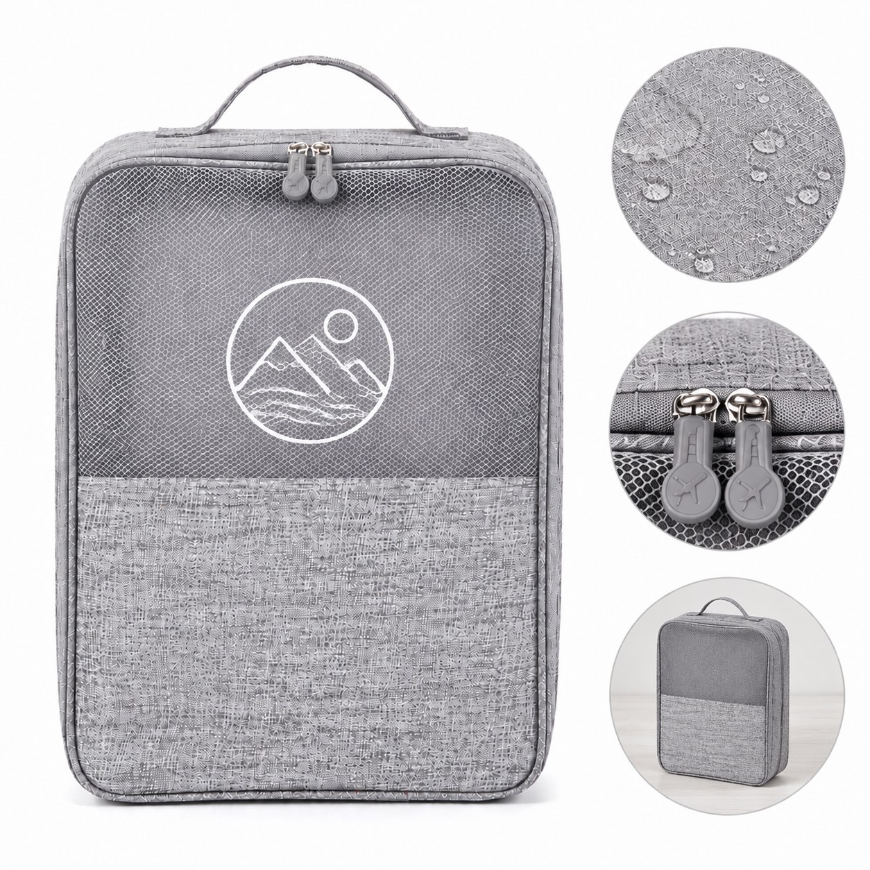 Handled Polyester Travel Shoe Bag