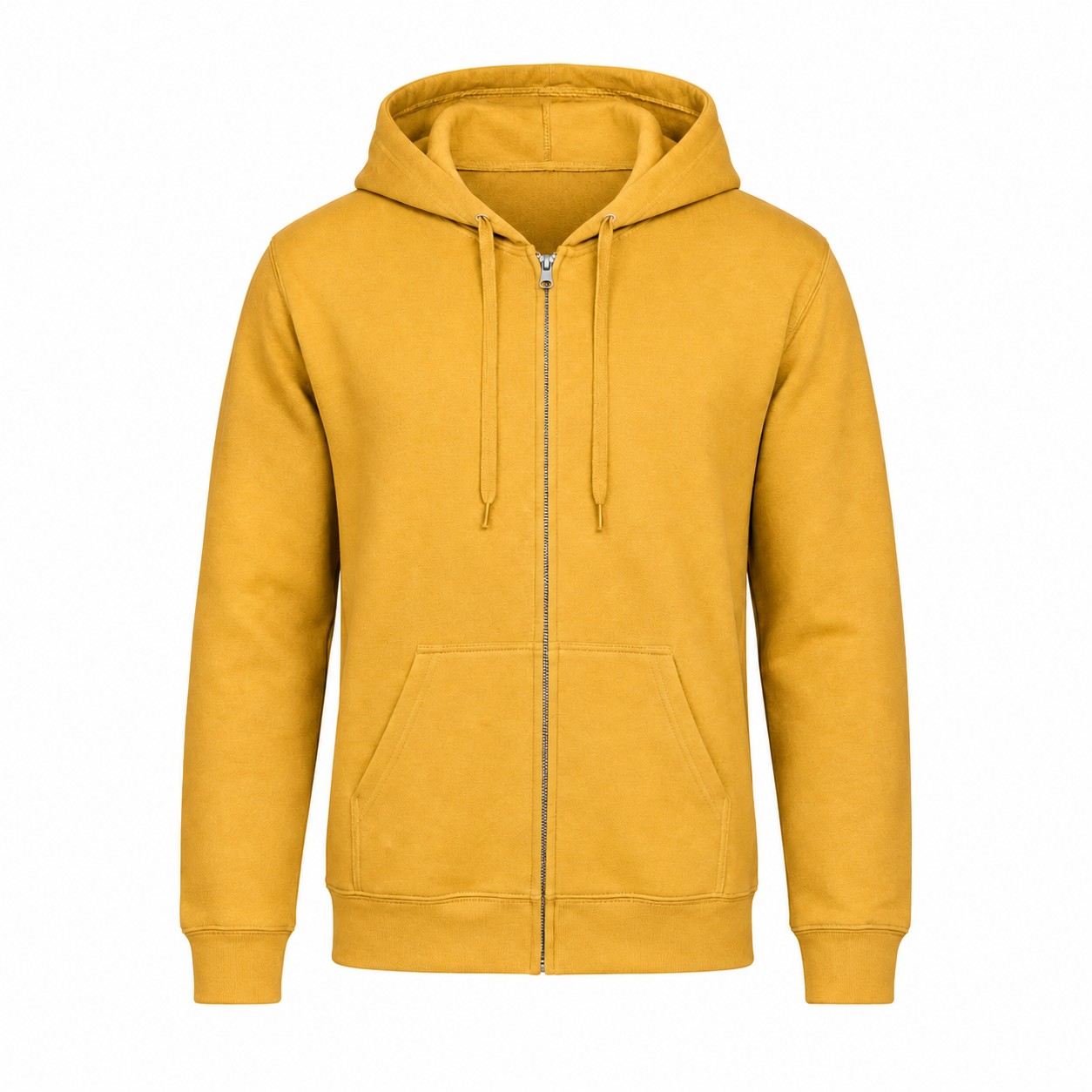 Soft Full Zip Fleece Hoodie — Gold