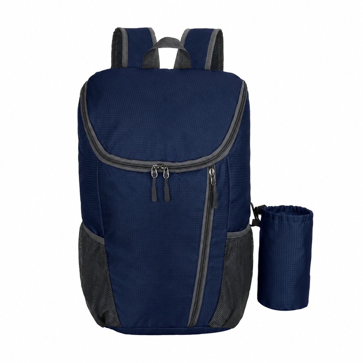 400D Polyester Roomy Backpack — Navy Blue