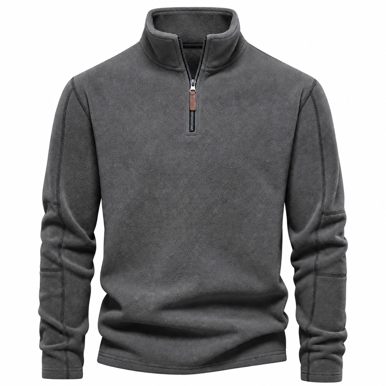Fleece Quarter Zip Pullover — Dark Gray