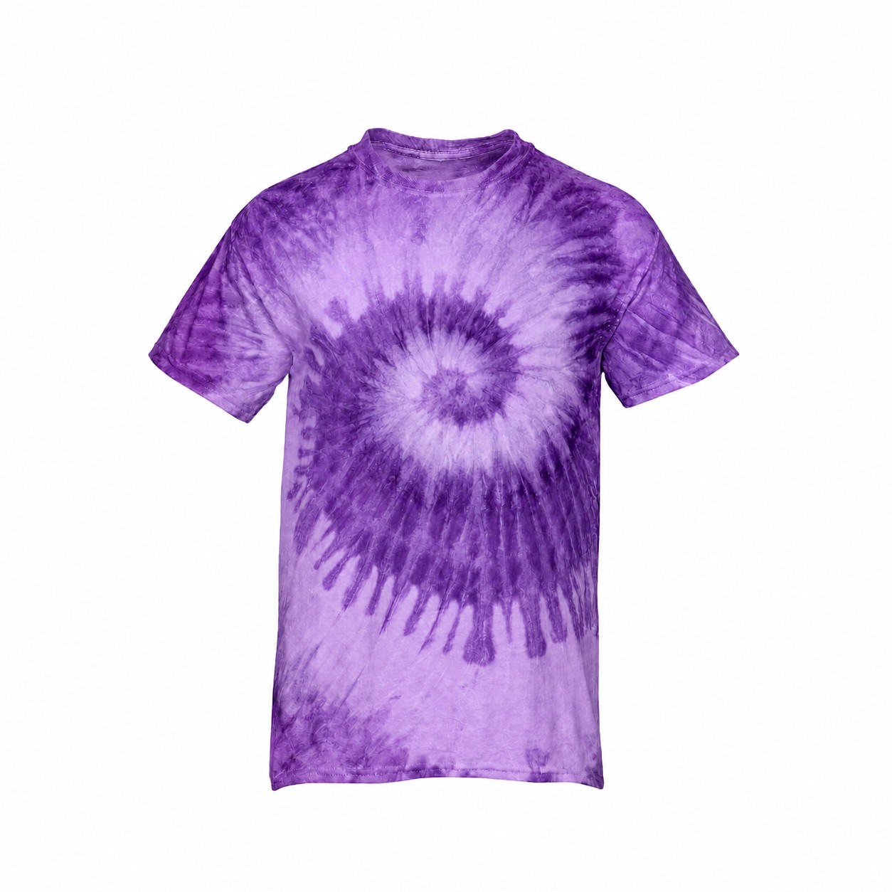Spiral Tie Dye Cotton T Shirt — Purple