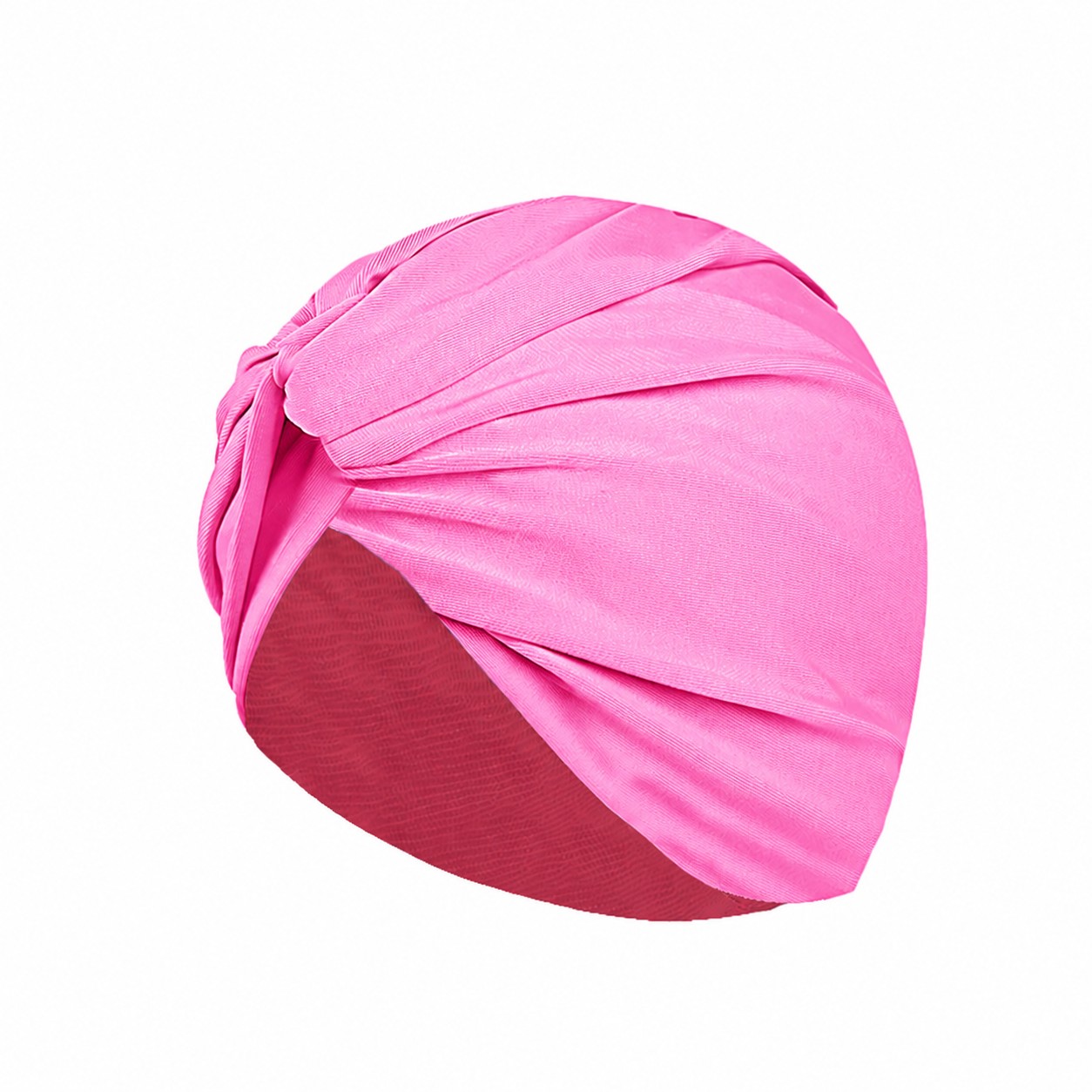 PU Pleated Oversize Swim Cap — Pink