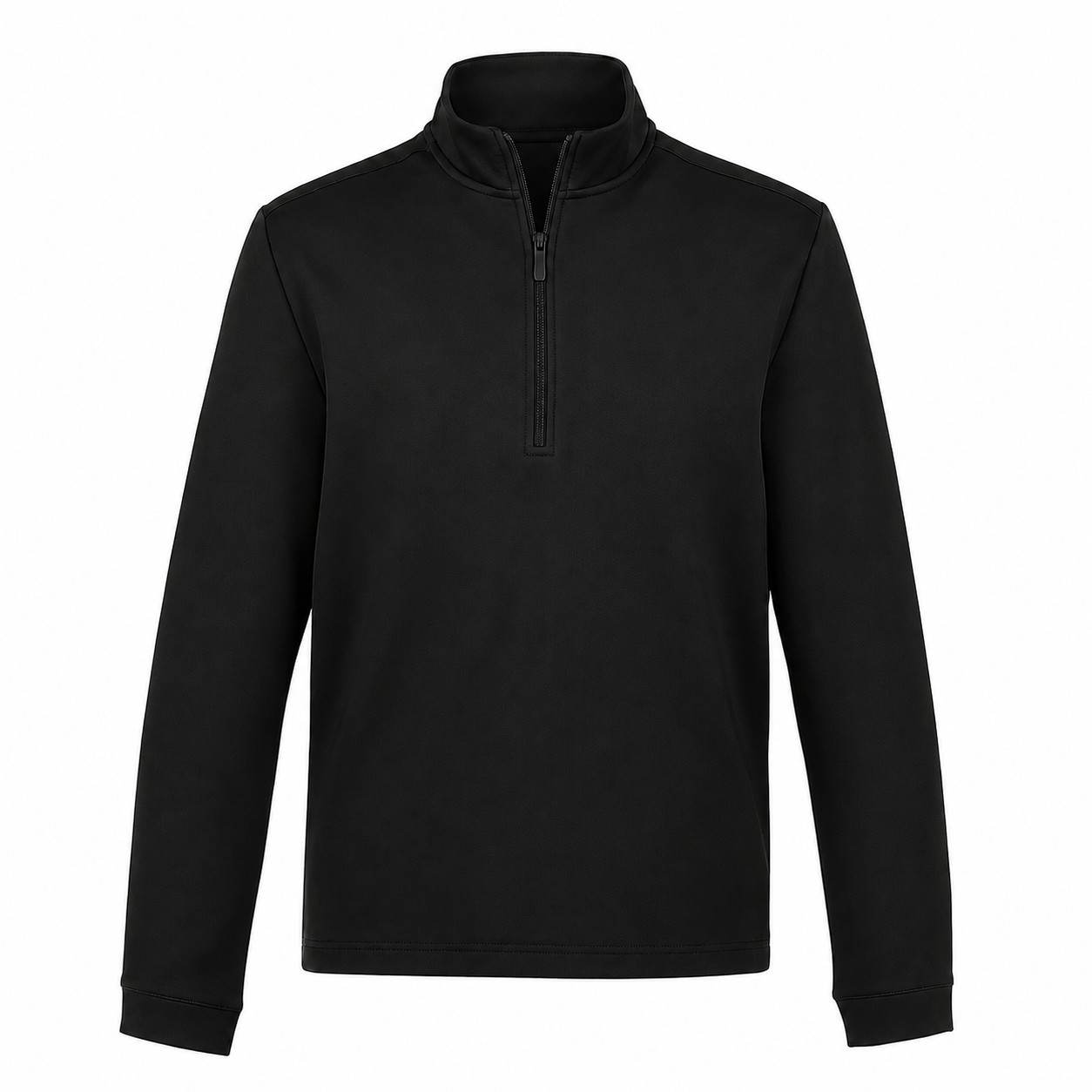 Men's Fleece Mock Neck Pullover — Black